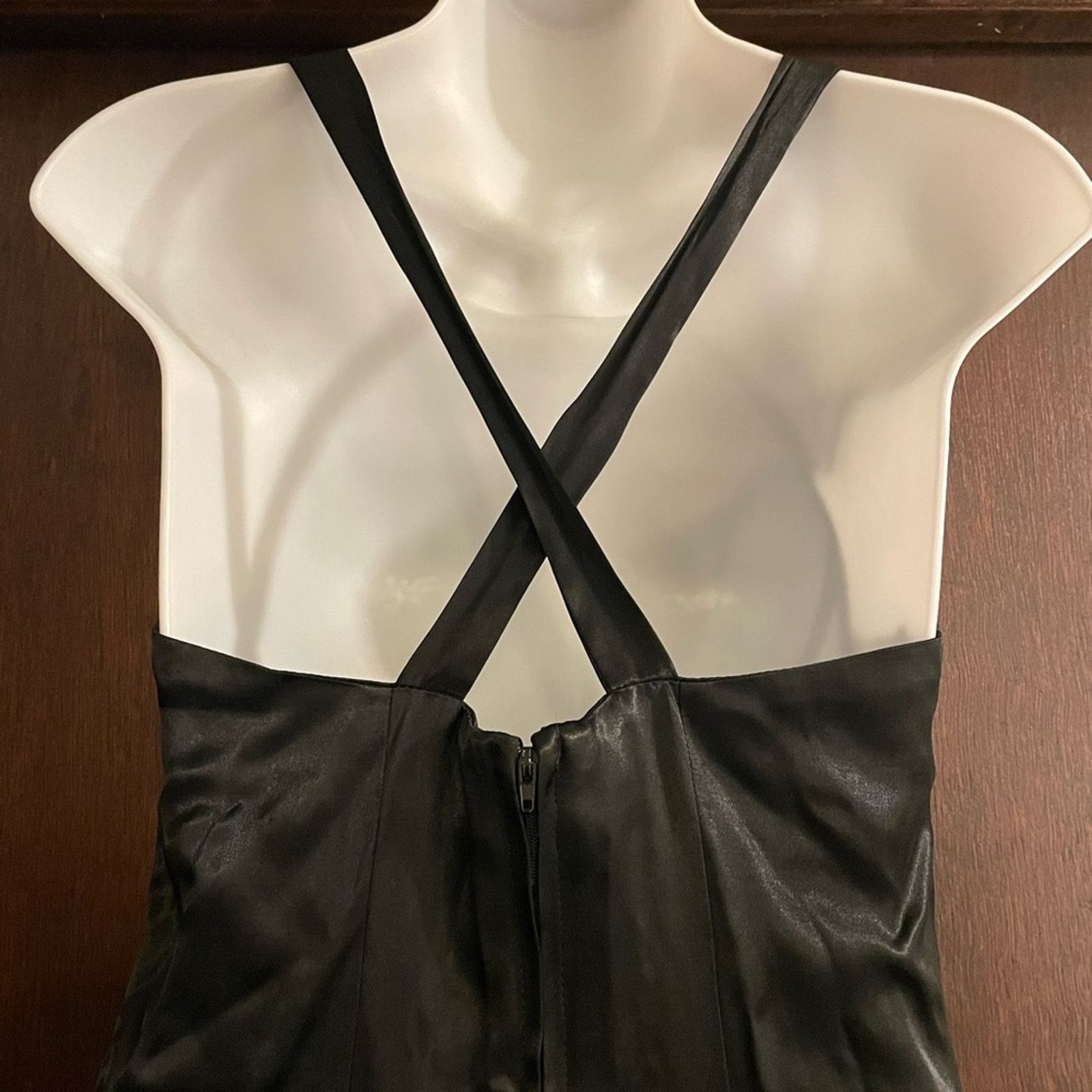 Vintage Vintage Maurices 90s Strappy Black BodyCon Evening Gown Size M / US 6-8 / IT 42-44 - 3 Thumbnail