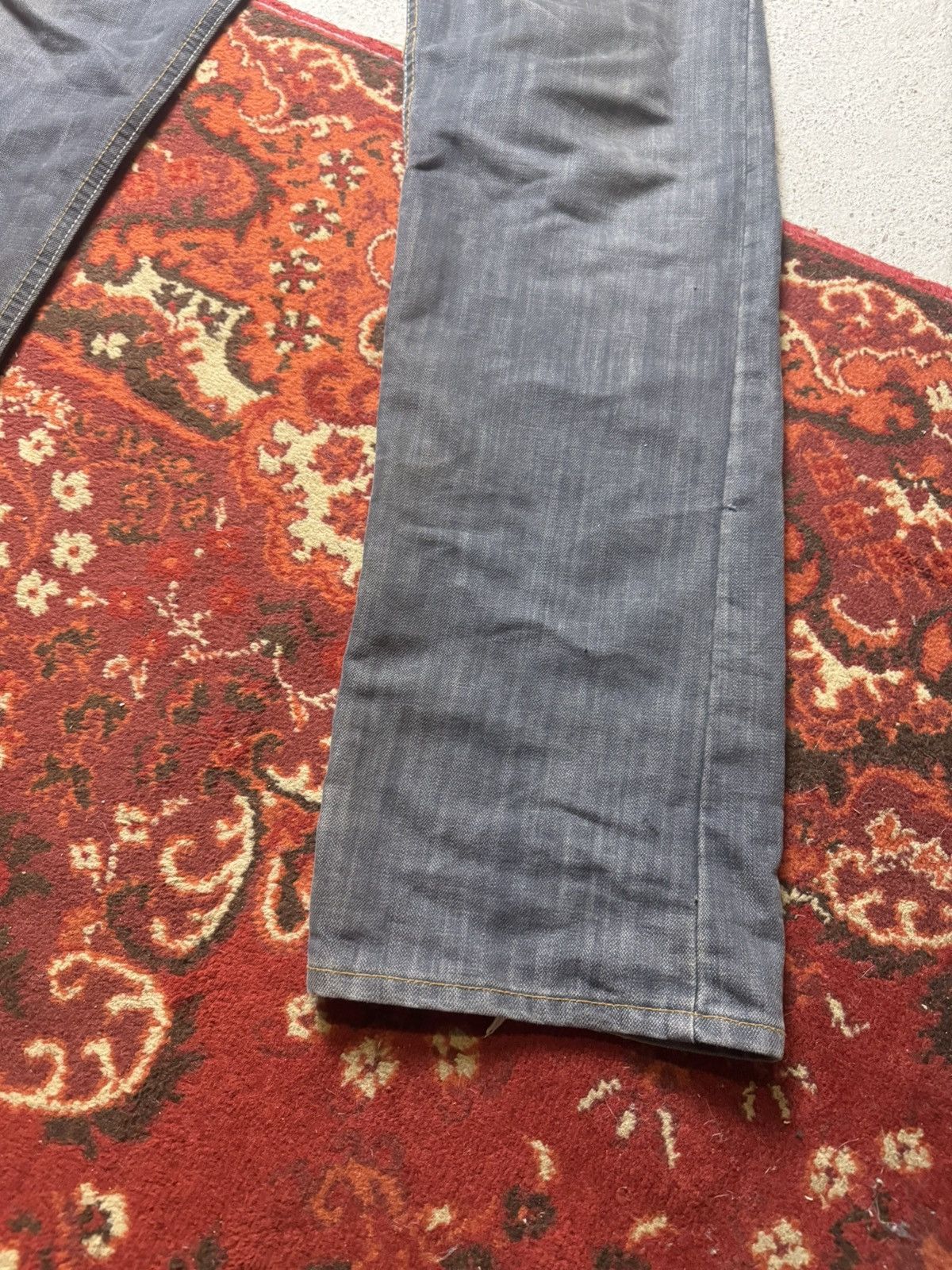 Japanese Brand × Vintage Vintage Y2K Boss Antique Embroidered Logo Baggy Denim Pants Size US 33 - 3 Thumbnail