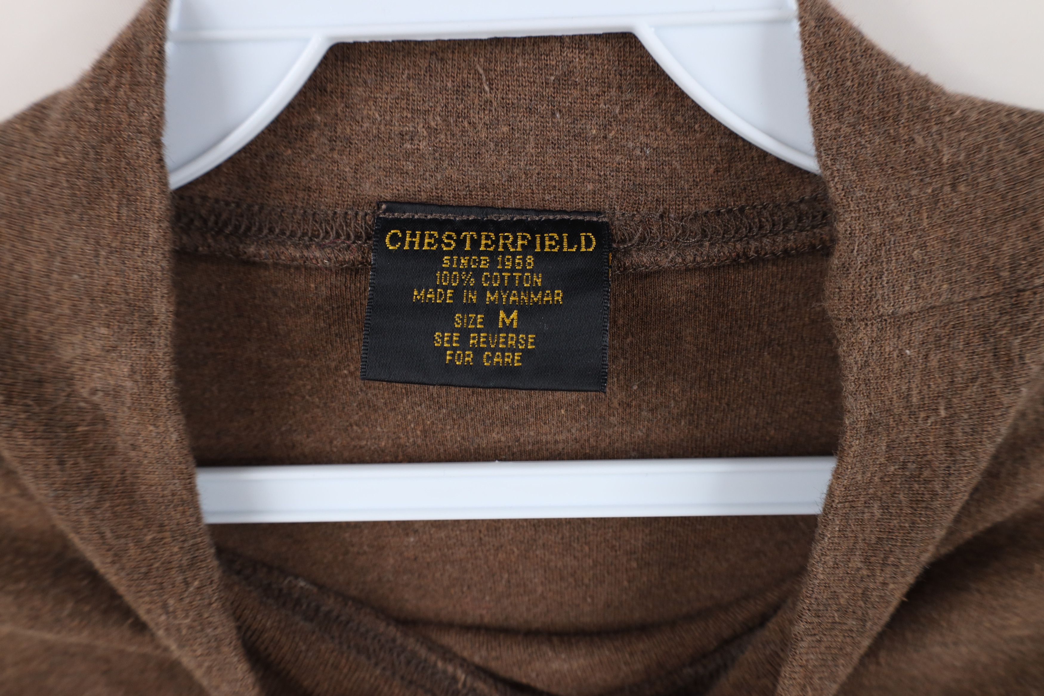 Vintage Vintage 90s Streetwear Mock Neck Long Sleeve T-Shirt Brown Size US M / EU 48-50 / 2 - 9 Thumbnail
