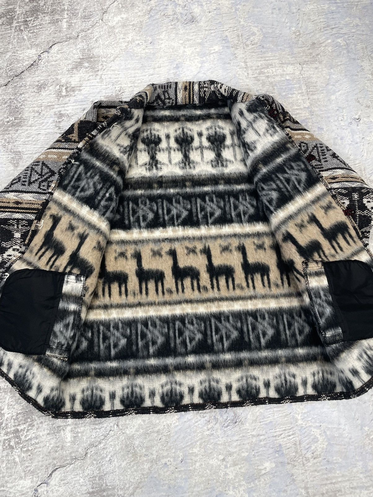 Designer × Handmade × Other Aztek Print navajo Alpaca wool canvas jacket mens Size US M / EU 48-50 / 2 - 4 Thumbnail