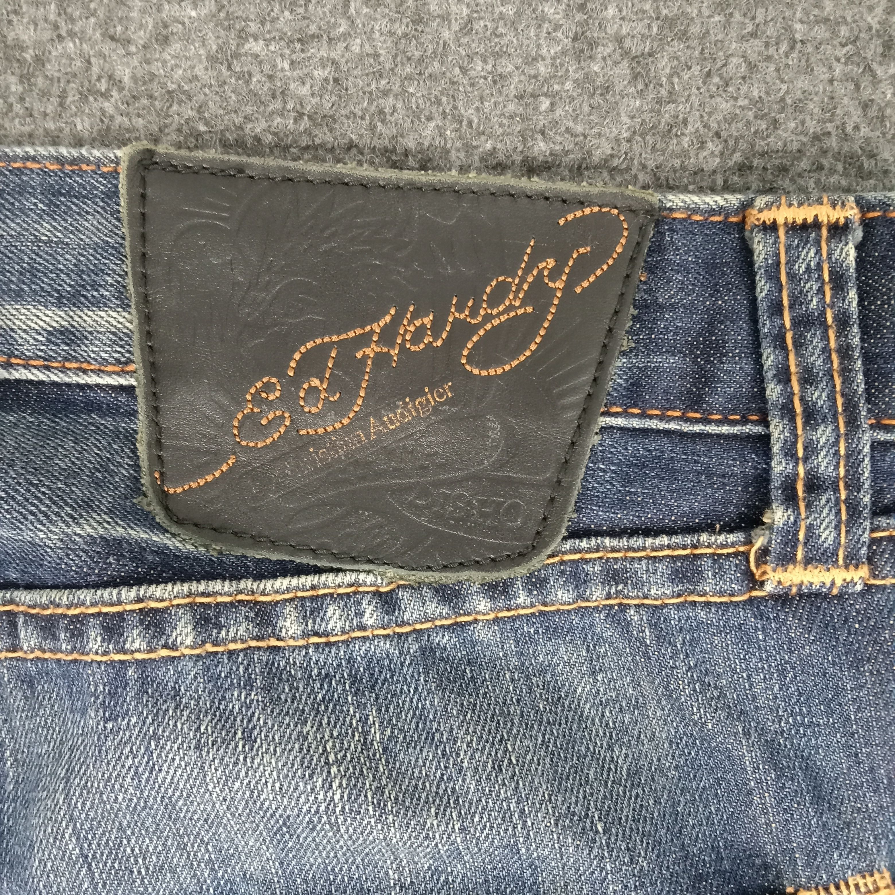 Christian Audigier × Ed Hardy × Vintage Ed Hardy American Designer Embroidery Art Jeans Size US 31 - 4 Thumbnail