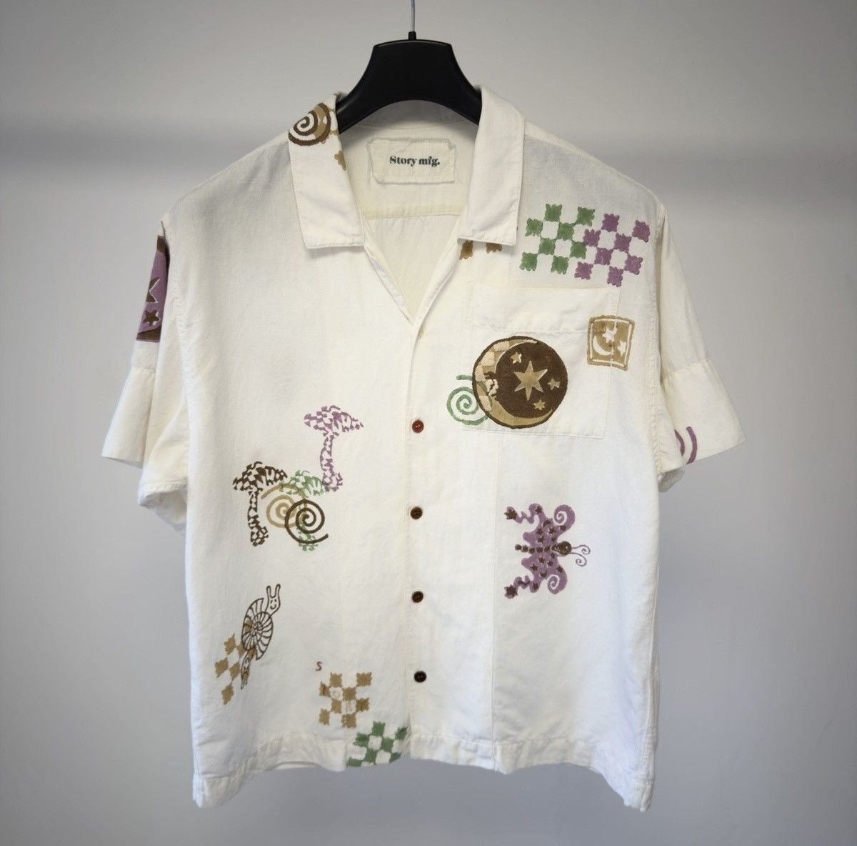 Story Mfg. ‘Greetings’ Embroidered Boxy Shirt Size US S / EU 44-46 / 1 - 1 Thumbnail