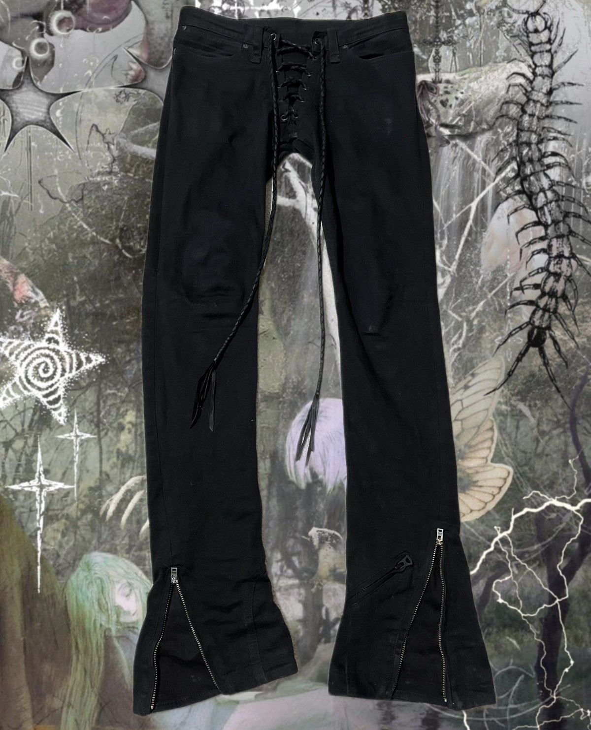 If six was nine black flared lafe ups