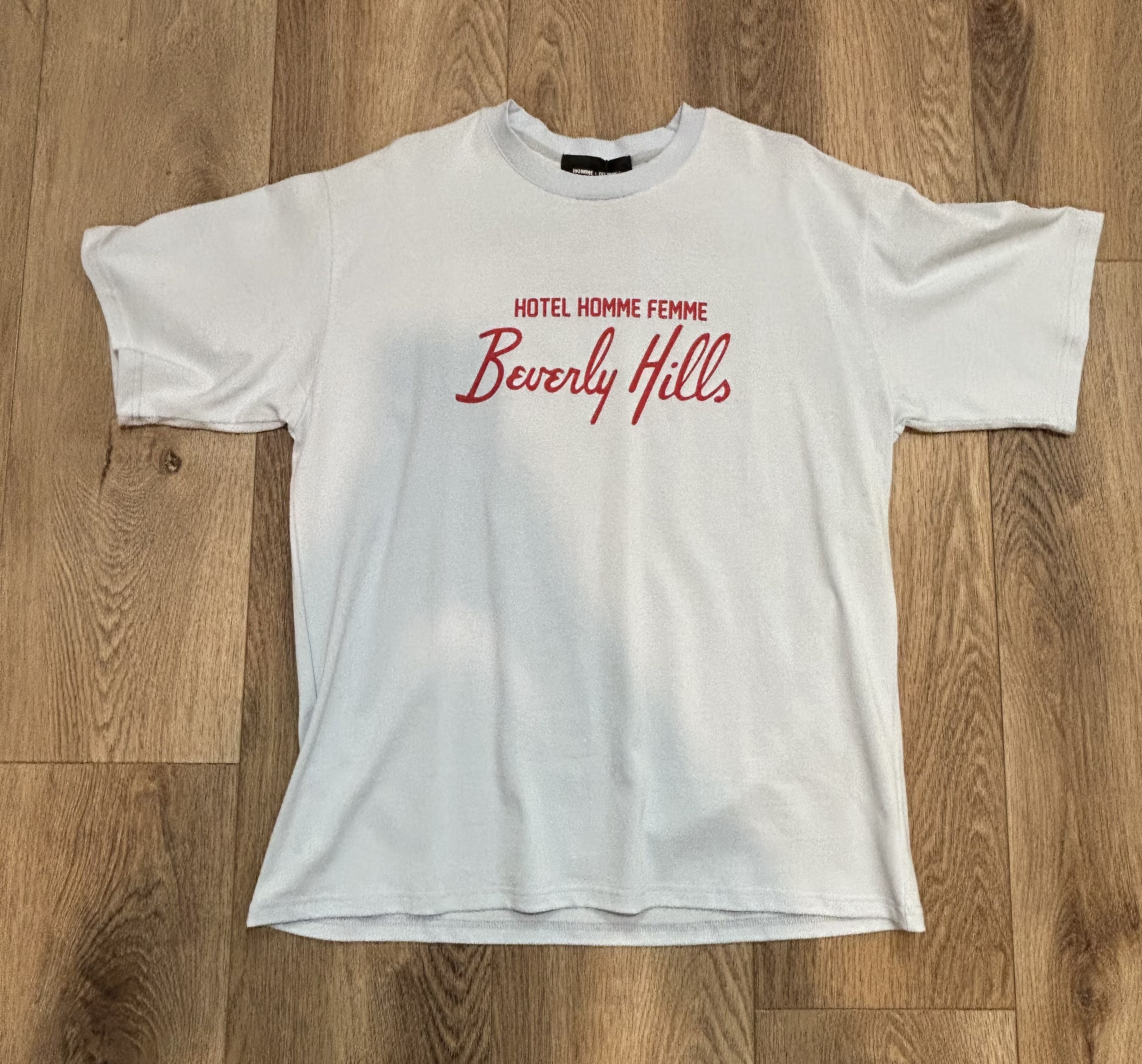 Homme + Femme La Hotel Homme Femme Tee Light Blue & Red Size US L / EU 52-54 / 3 - 1 Thumbnail