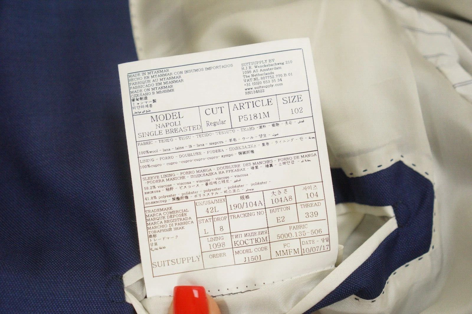 Suitsupply Men Suitsupply Suit Napoli Single Breasted Zignone US42L Size 42L - 6 Thumbnail