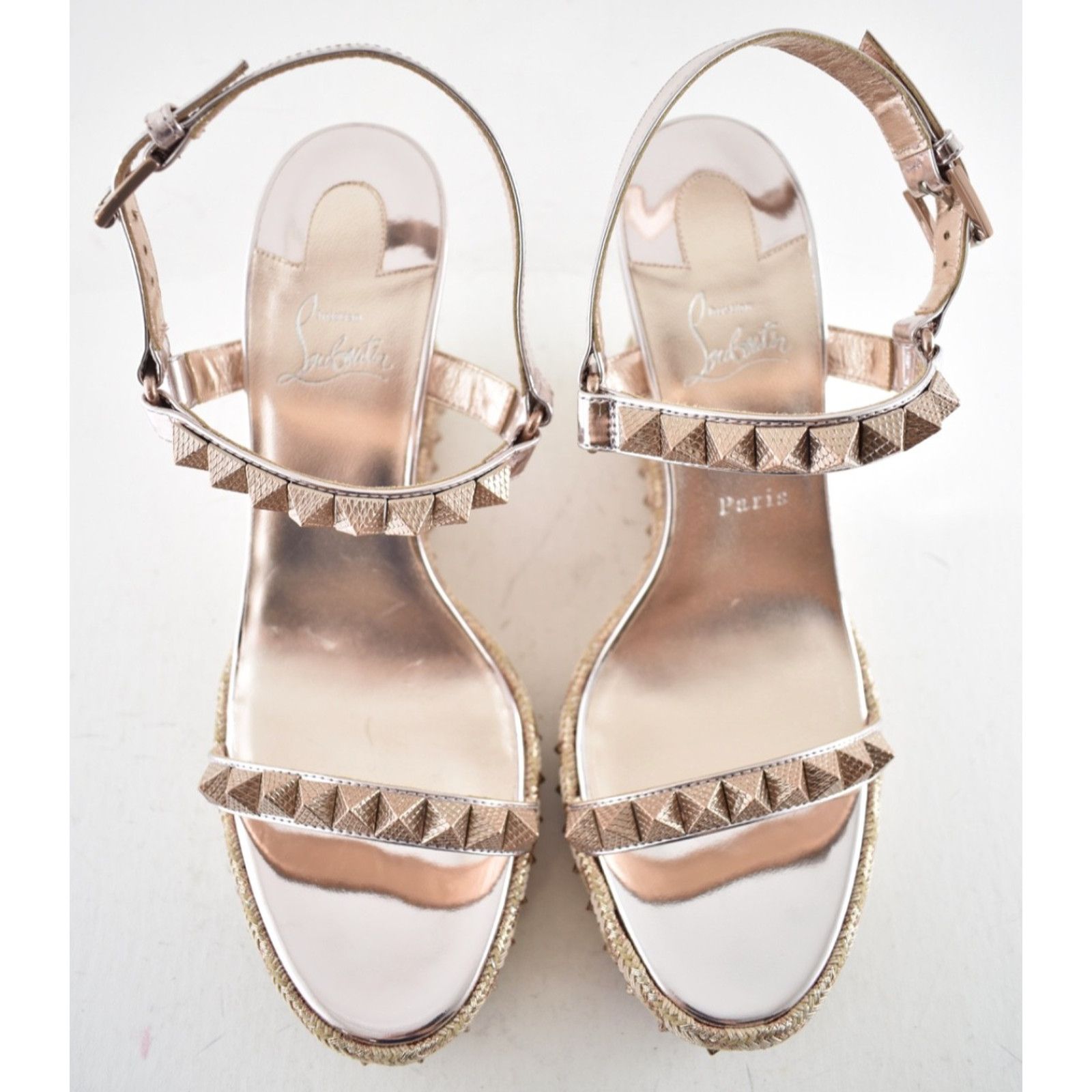 Christian Louboutin Pyraclou 110 Rose Gold Pink Platform