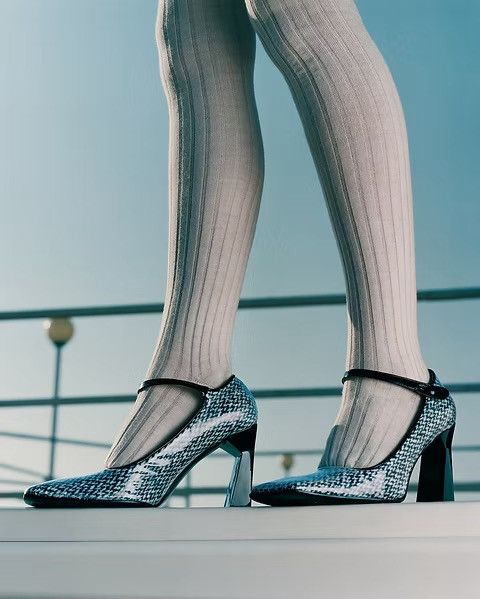 Miu Miu Miu Miu F/W1998 Plastic Wrap Tweed Heels Size US 7 / IT 37 - 2 Thumbnail