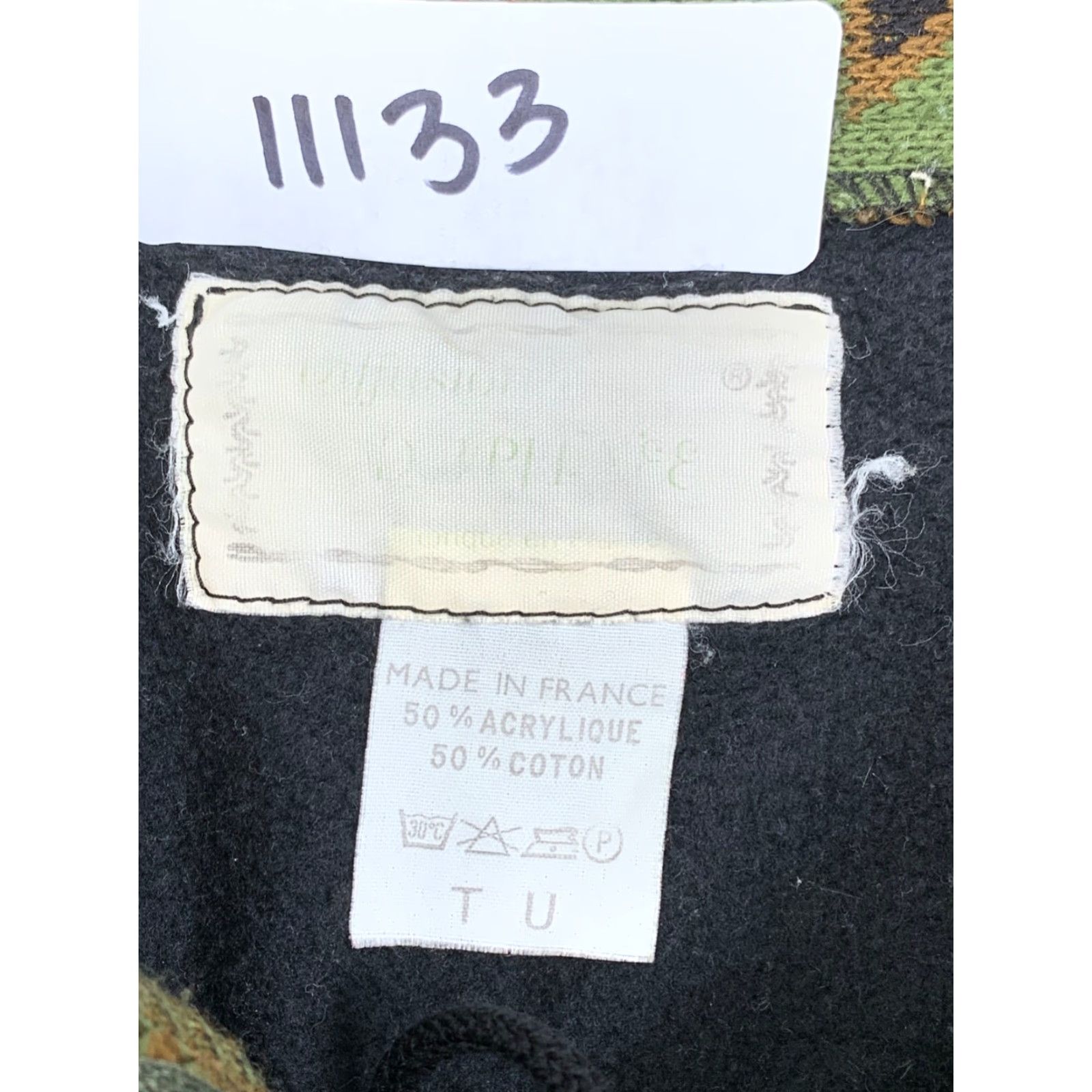 Vintage IB Diffusion 1/4 Zip Pullover Mens M Black Aztec Southwest Made in France Size US M / EU 48-50 / 2 - 2 Thumbnail