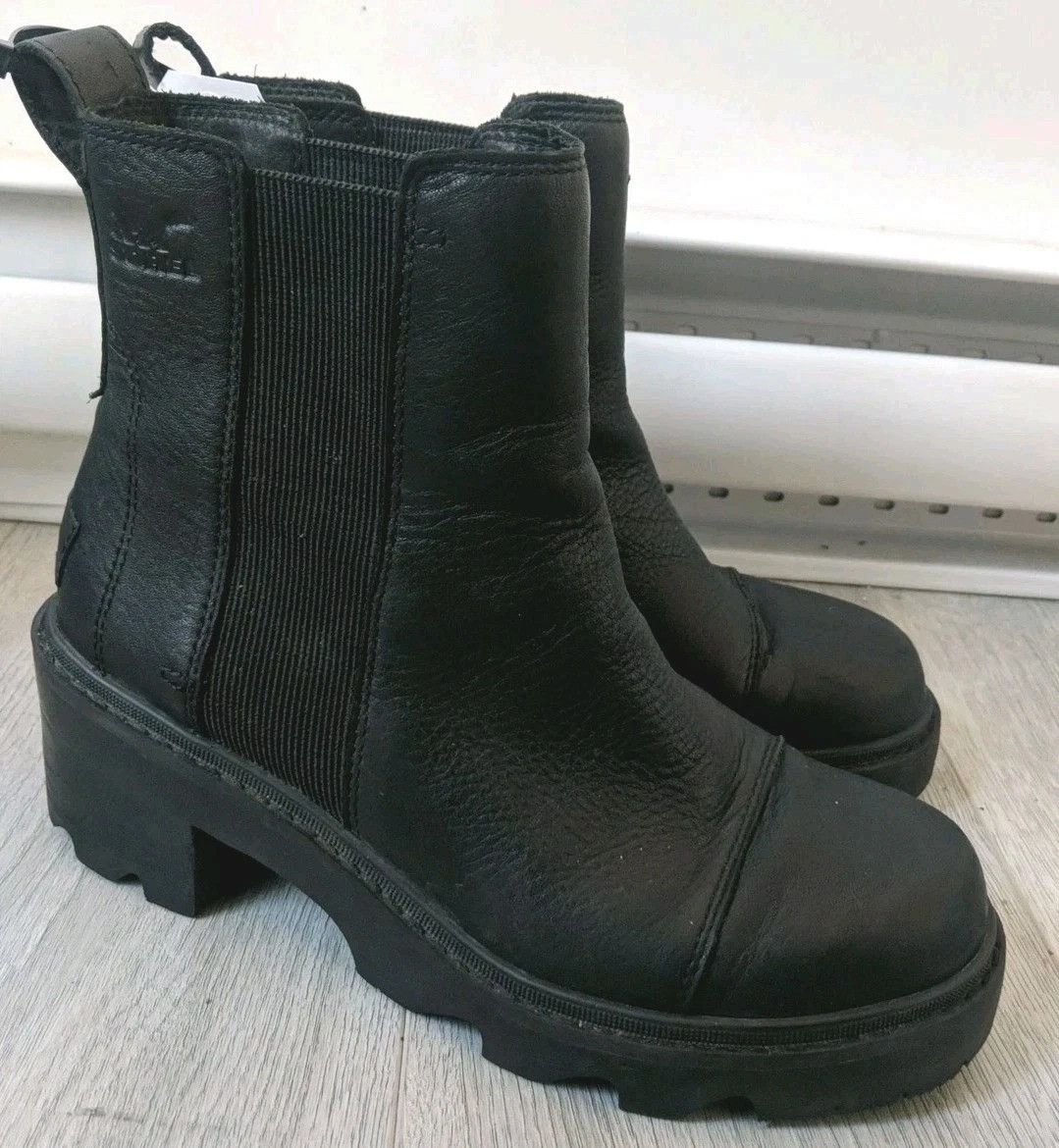 SOREL Sorel Joan Now Chelsea Boots Leather Lug Sole Block Heel Size US 8.5 / IT 38.5 - 3 Thumbnail