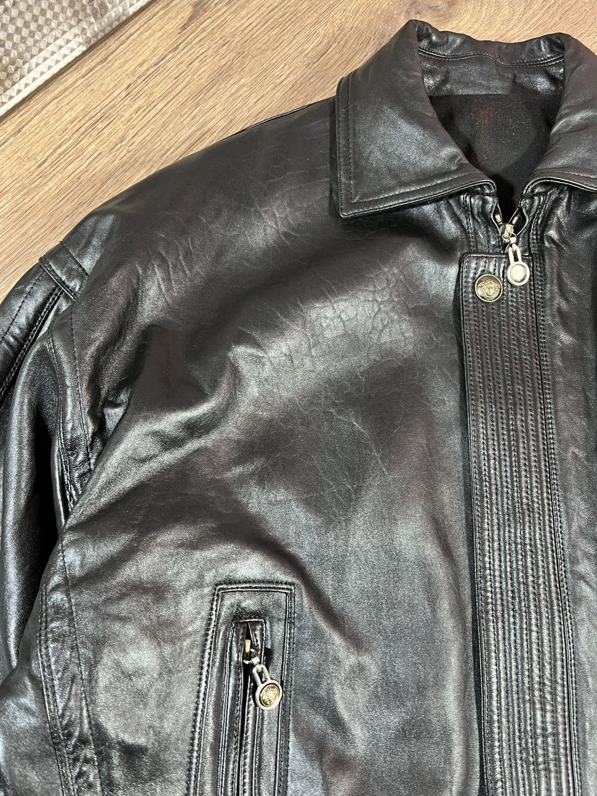 Versace GIANNI VERSACE 1992s LEATHER JACKET VERY RARE Size US XL / EU 56 / 4 - 10 Thumbnail