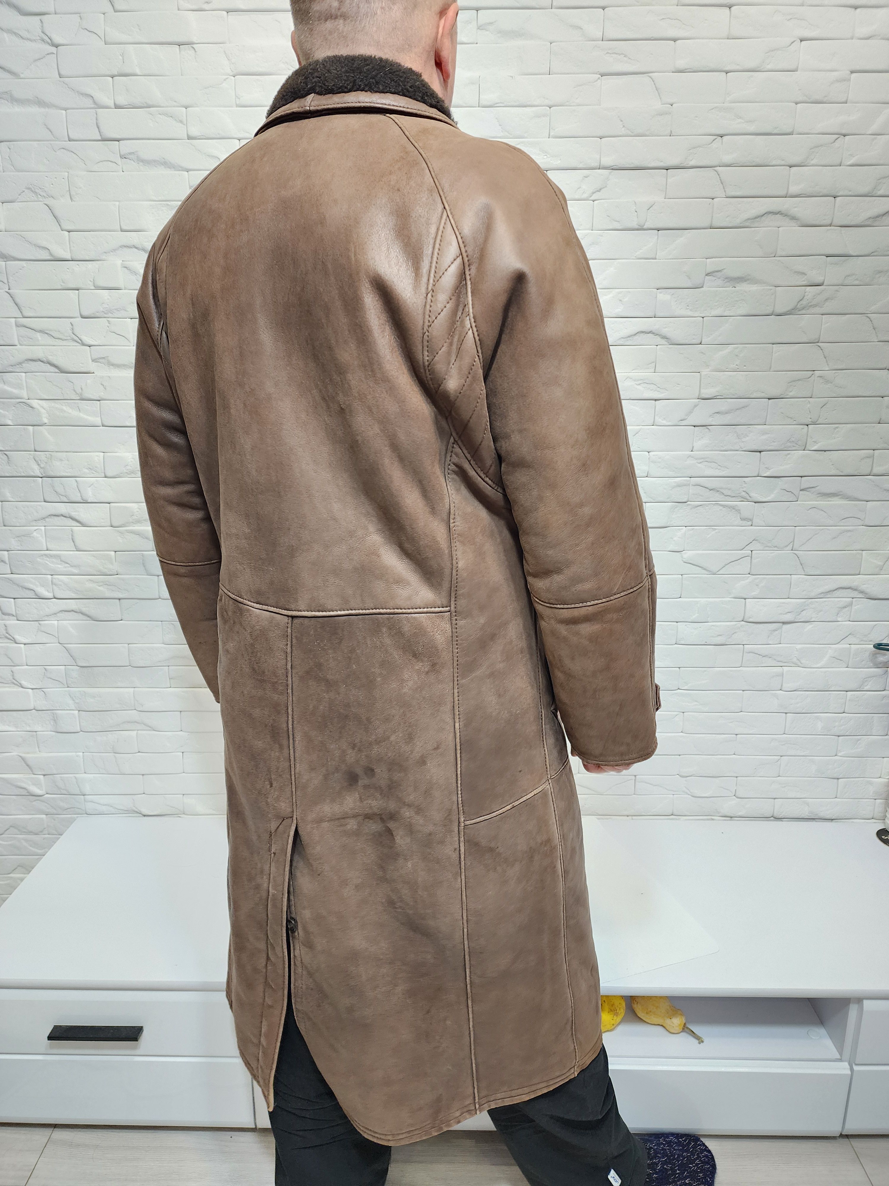 Genuine Leather Brown Genuine Fur Men's Coat Size XXL / US 16-18 / IT 52-54 - 6 Thumbnail