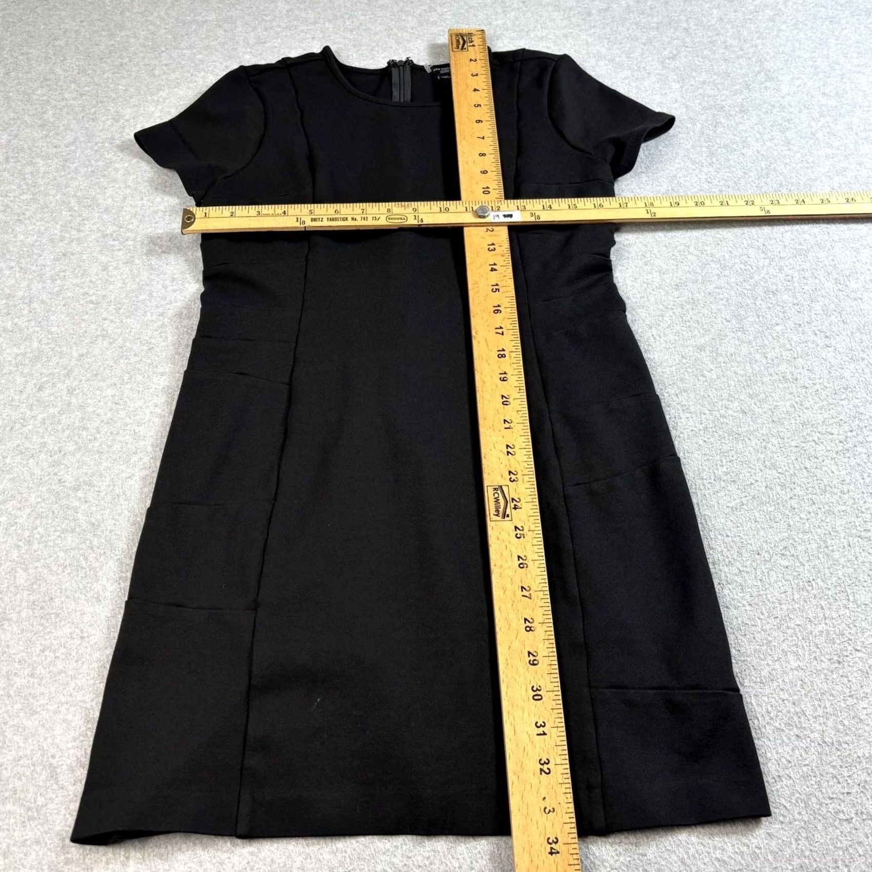 Ann Taylor Ann Taylor Dress Womens 12P Petite Short Sleeve Sheath Black Office Career Workwear Size 34" / US 12 / IT 48 - 5 Thumbnail