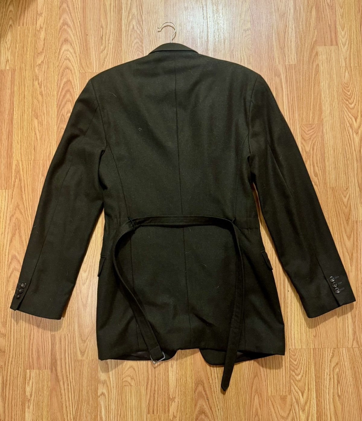 Giuliano Fujiwara Giuliano Fujiwara Belted Wool Blazer Green Minimal Archive Size 50R - 2 Thumbnail