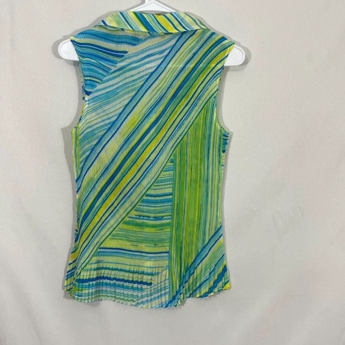 Vintage Essentials By Milano Womens Multicolor Striped Sleeveless ...