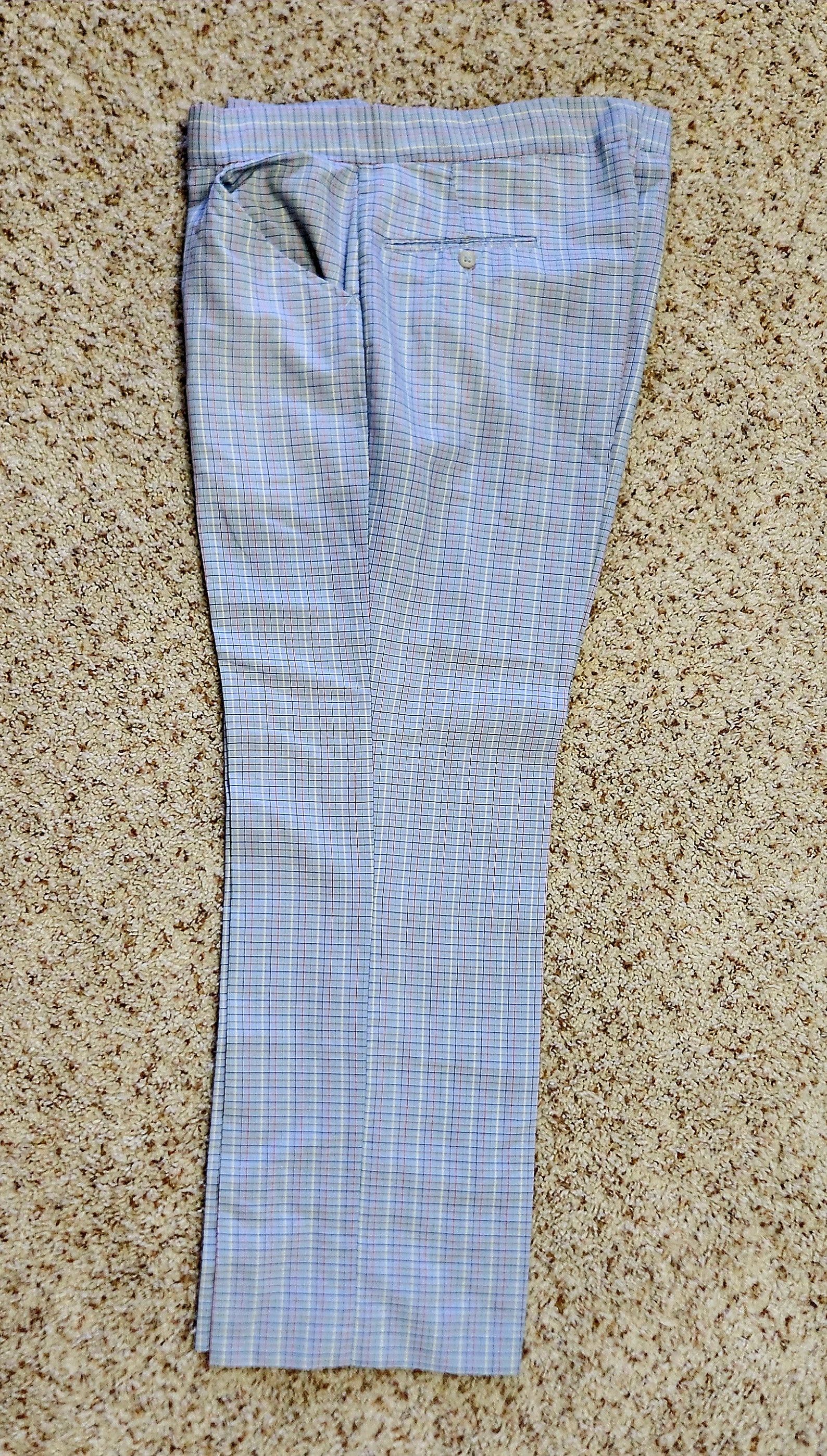 Other men's 1970s pants 35 blue check vintage trousers Size US 35 - 7 Thumbnail