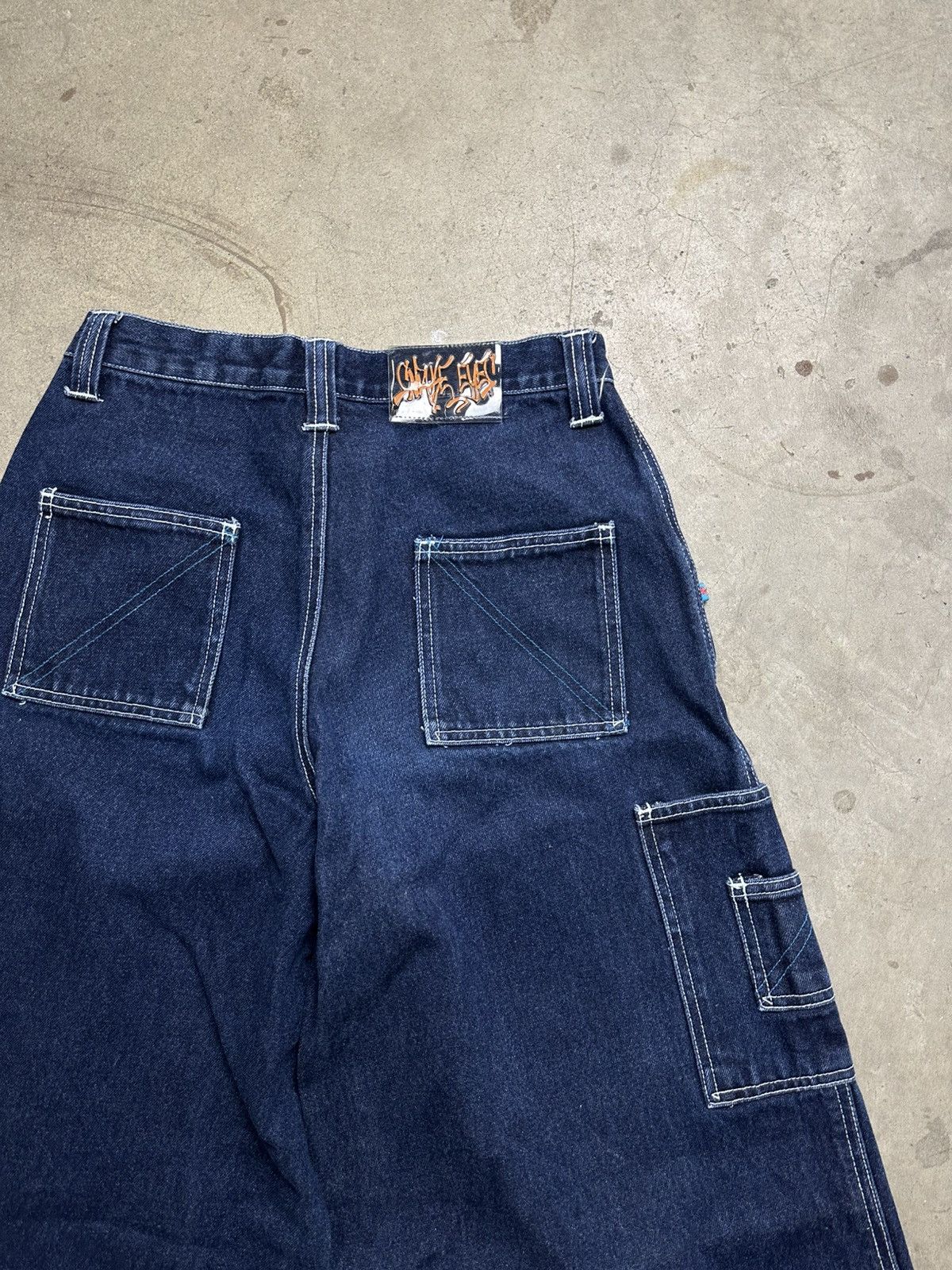 Vintage Vintage Snake Eyes Baggy Denim Rave Pants Wide Leg Flared 28 Size US 28 / EU 44 - 2 Thumbnail
