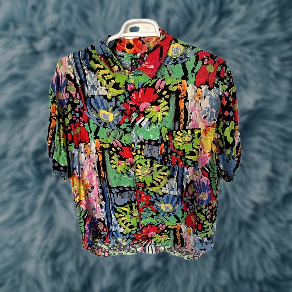 Jams World VINTAGE Jams World Shirt Mens XL Floral Rayon Hawaii AOP Button Up Rare Size US XL / EU 56 / 4 - 1 Thumbnail