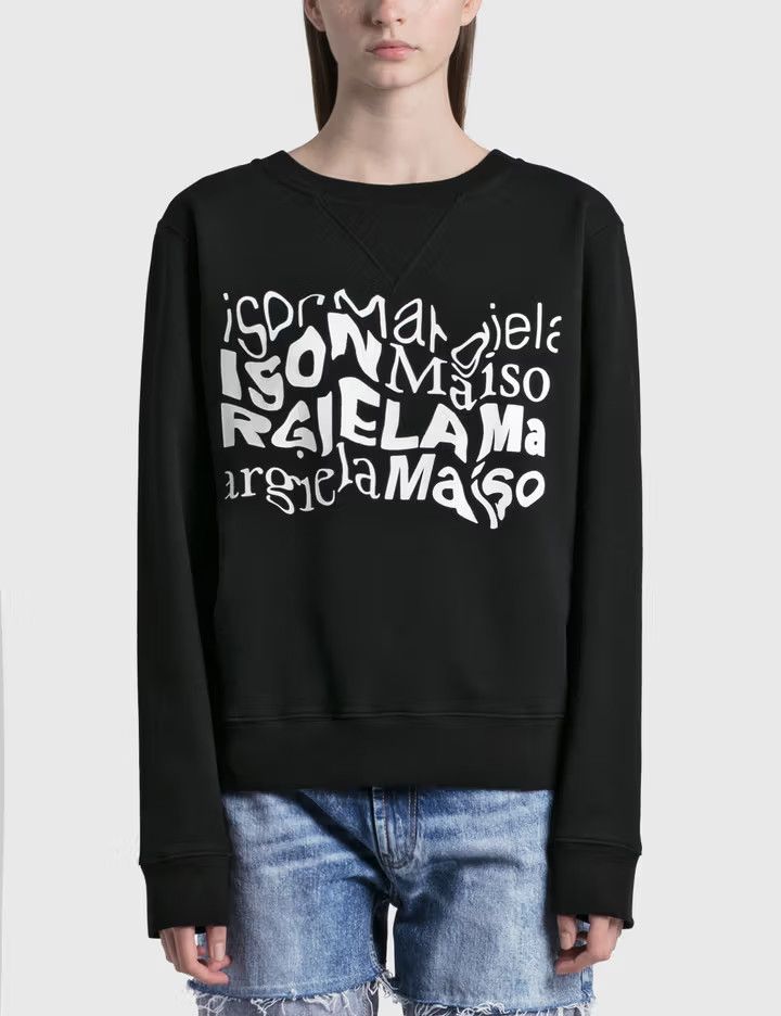Maison Margiela o1y0625 Logo Crewneck Sweatshirt in Black Size XS / US 0-2 / IT 36-38 - 1 Thumbnail