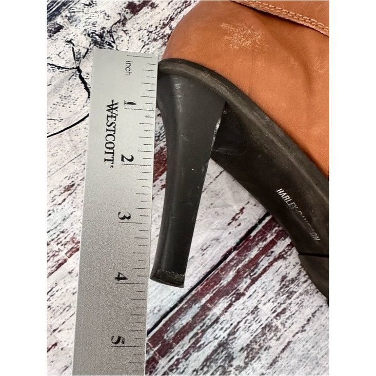 Harley Davidson Vintage Harley Davidson Tan Leather Heeled Boots Size US 8.5 / IT 38.5 - 11 Thumbnail