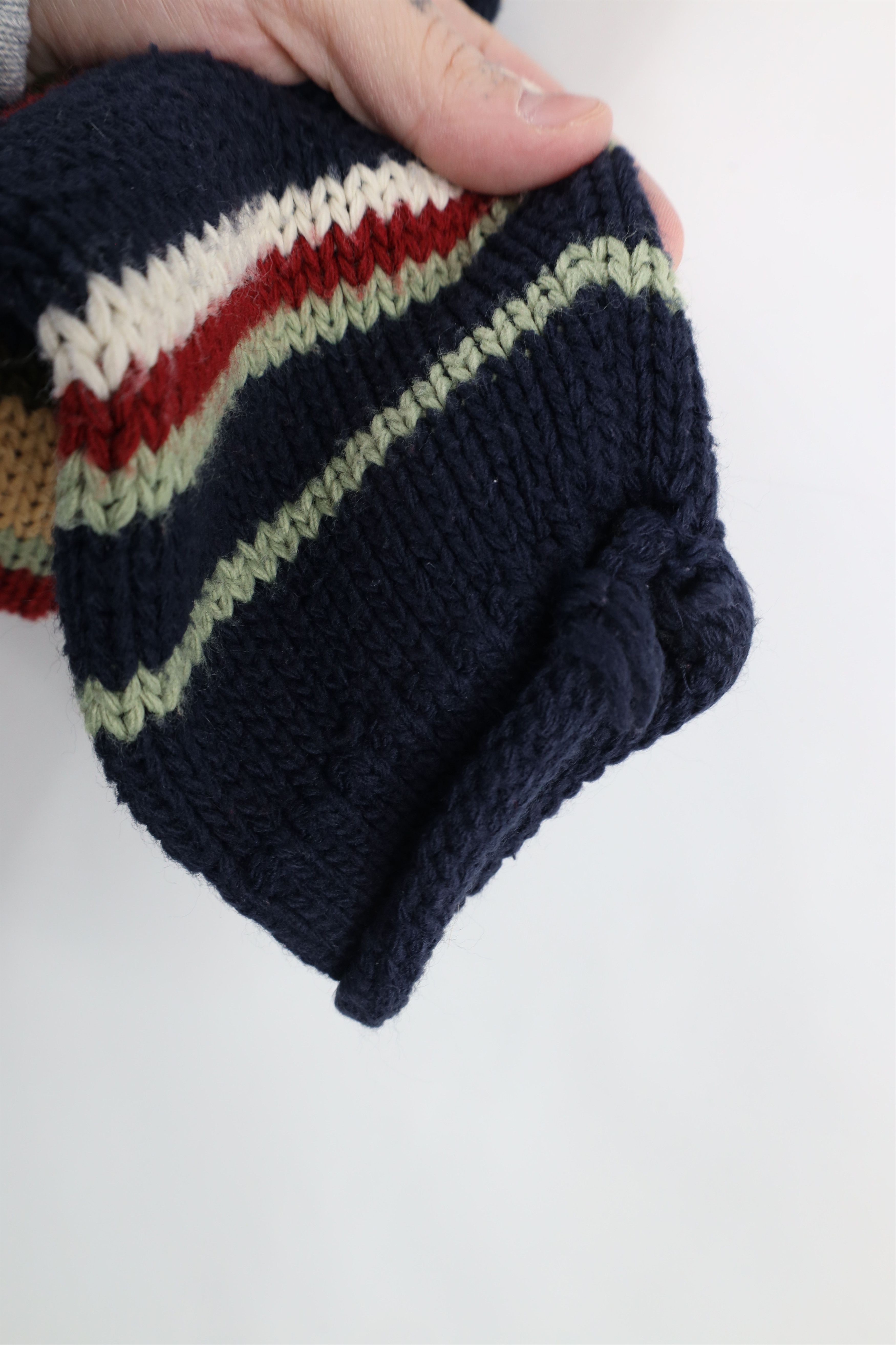Vintage Vintage 90s Streetwear Striped Marled Knit Sweater USA Size 3XL / US 20-22 - 9 Thumbnail