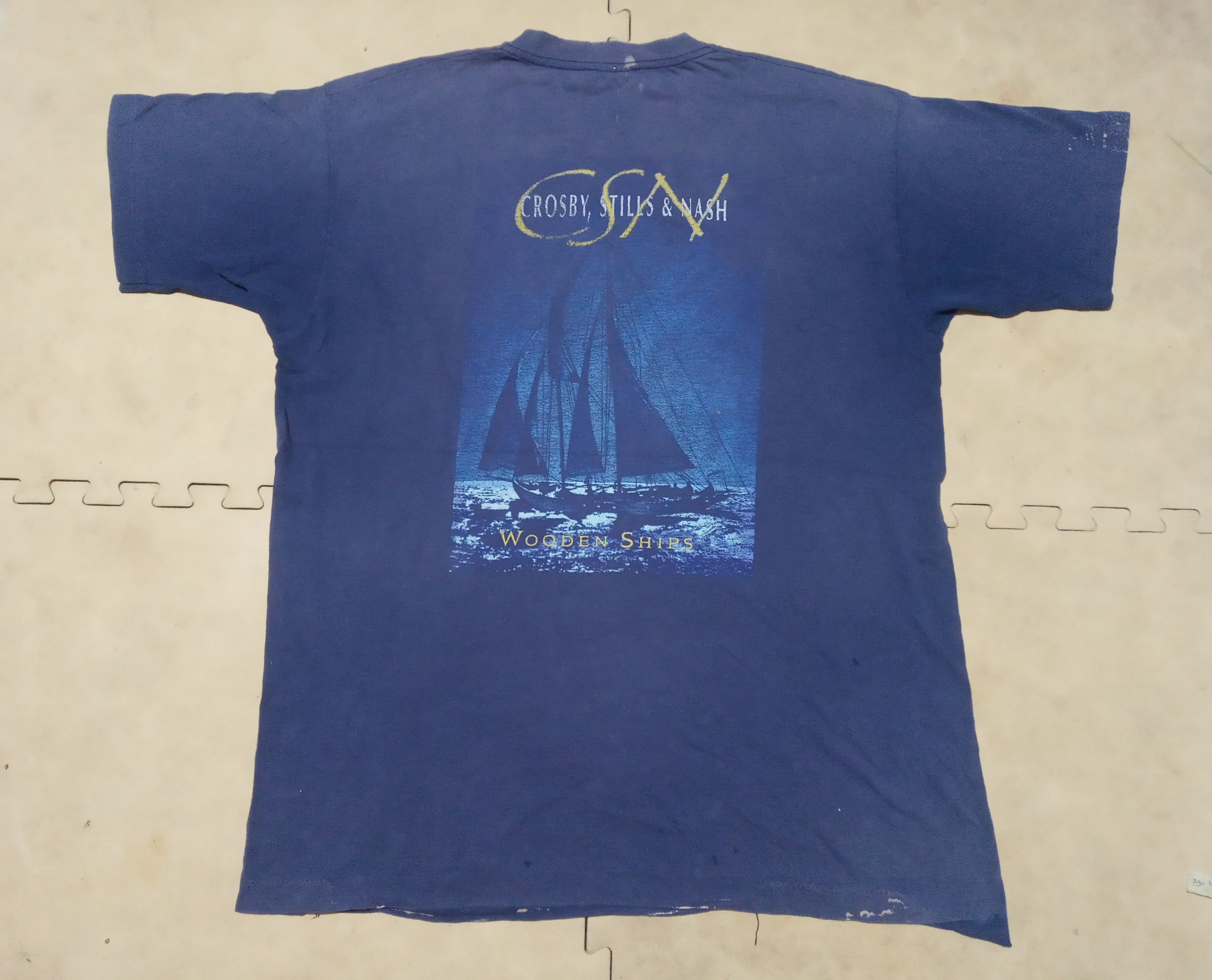 Band Tees Vintage 90 Distressed Crosby,Stills & Nash Size US XL / EU 56 / 4 - 2 Thumbnail