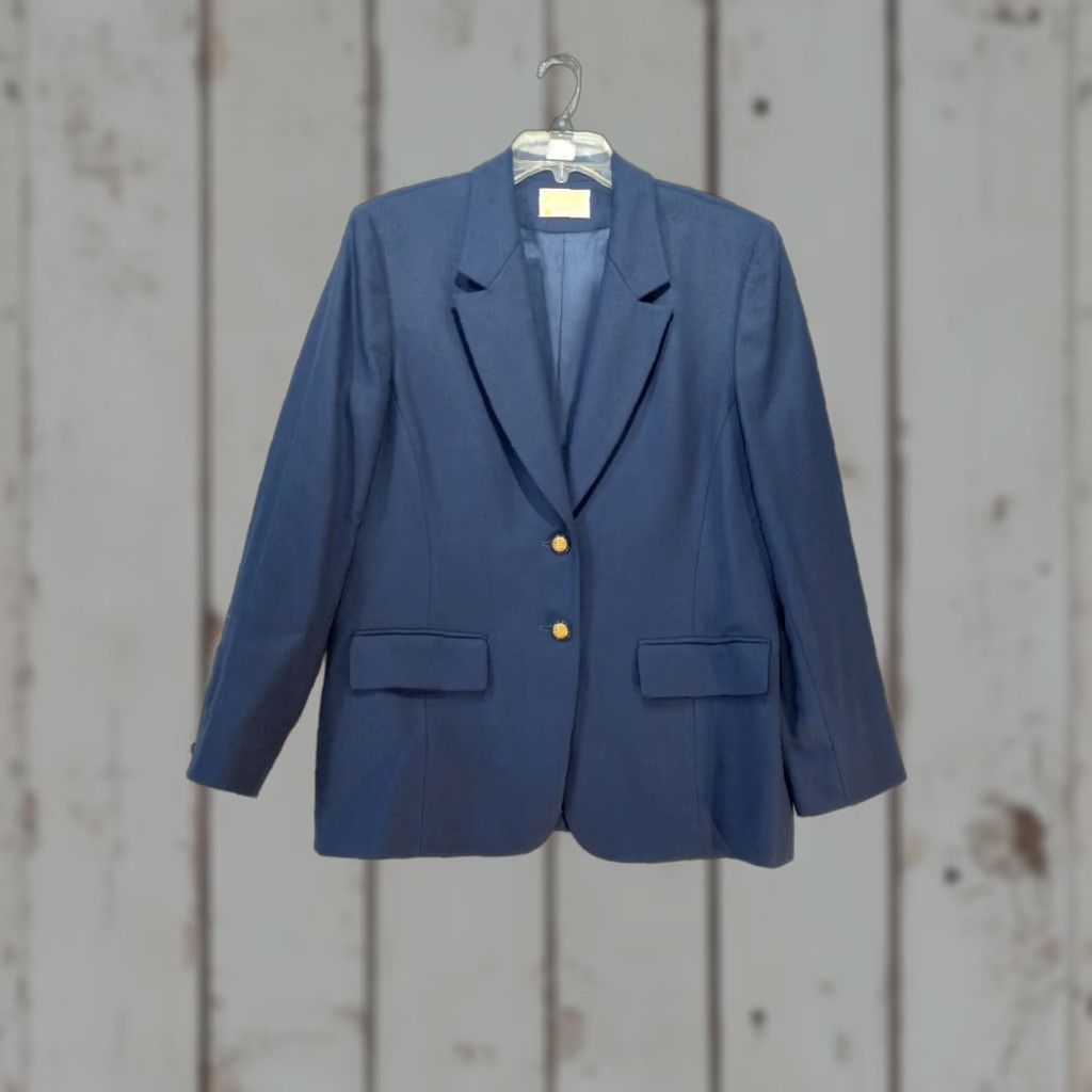 Pendleton VINTAGE Pendleton Blazer Women Size 12 Navy Blue Wool Jacket USA Made Blazer Jacket Lined Button Pockets Long Sleeve Mid-Length Regular Women Size XL / US 12-14 / IT 48-50 - 1 Thumbnail