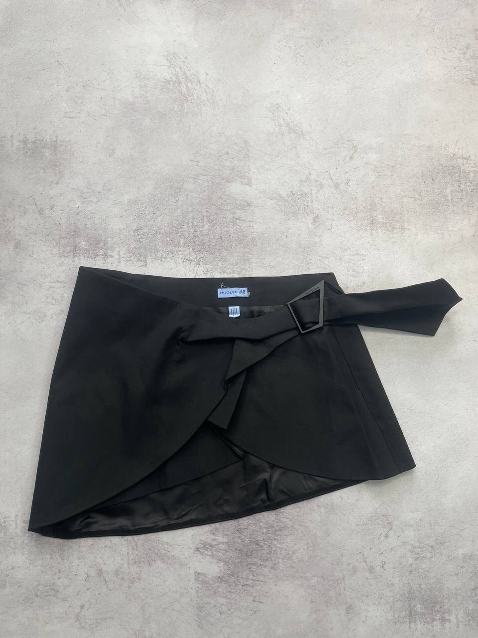 H&M × Japanese Brand × Mugler Mugler H&M Wool Mini Skirt Y2K Size 32" / US 10 / IT 46 - 2 Thumbnail