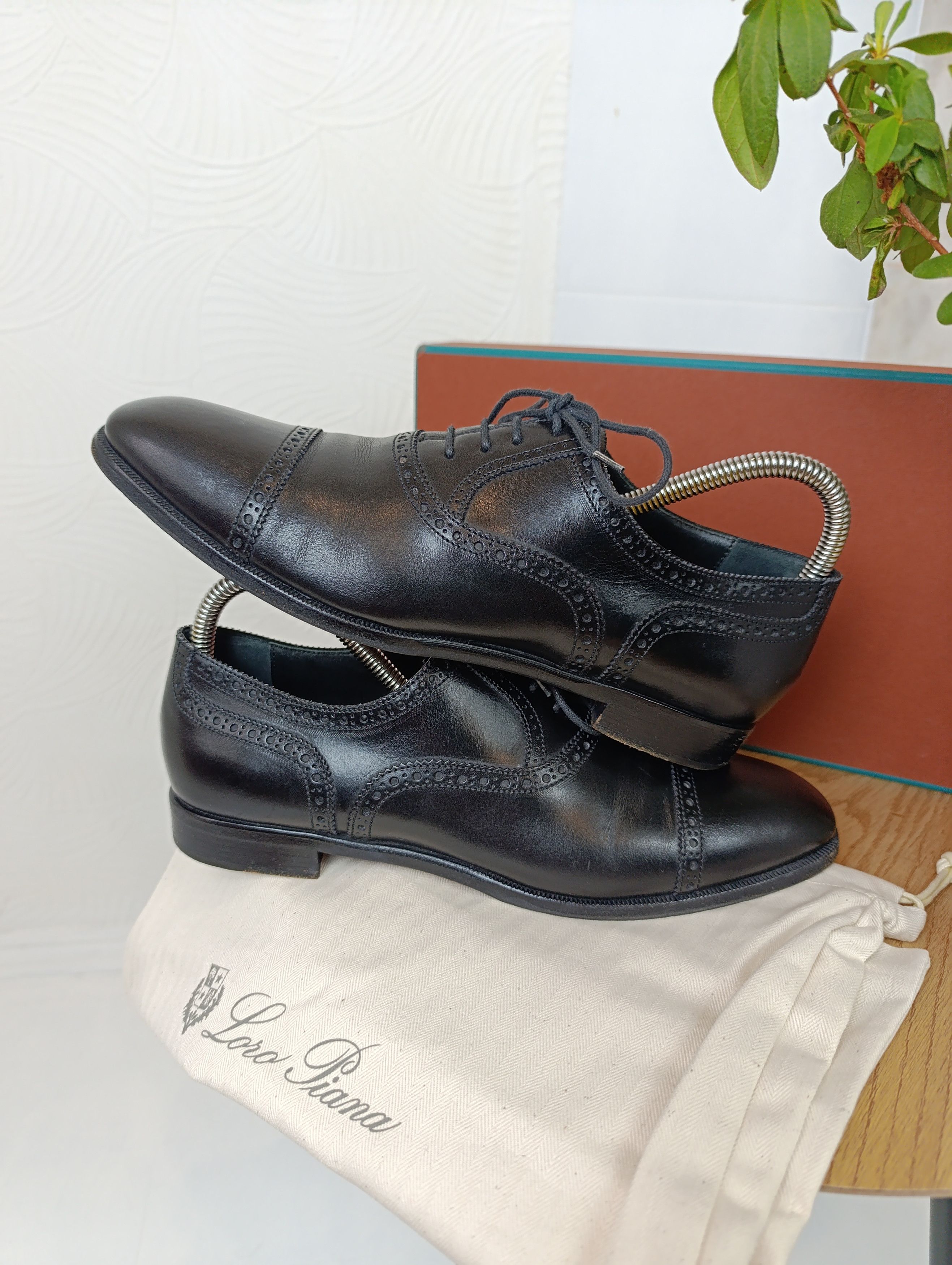 Loro Piana LORO PIANA WOMENS LEATHER OXFORD SHOES BLACK WALK Size US 8.5 / IT 38.5 - 3 Thumbnail