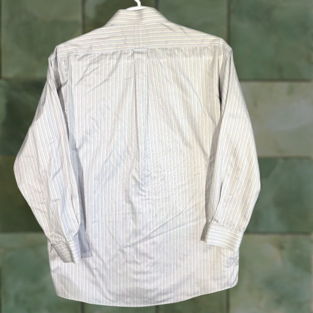 Roundtree & Yorke Gold Label Dress Shirt Mens 16/34 White Blue Striped 100% Cotton Formal Shirt Size 42R - 1 Thumbnail
