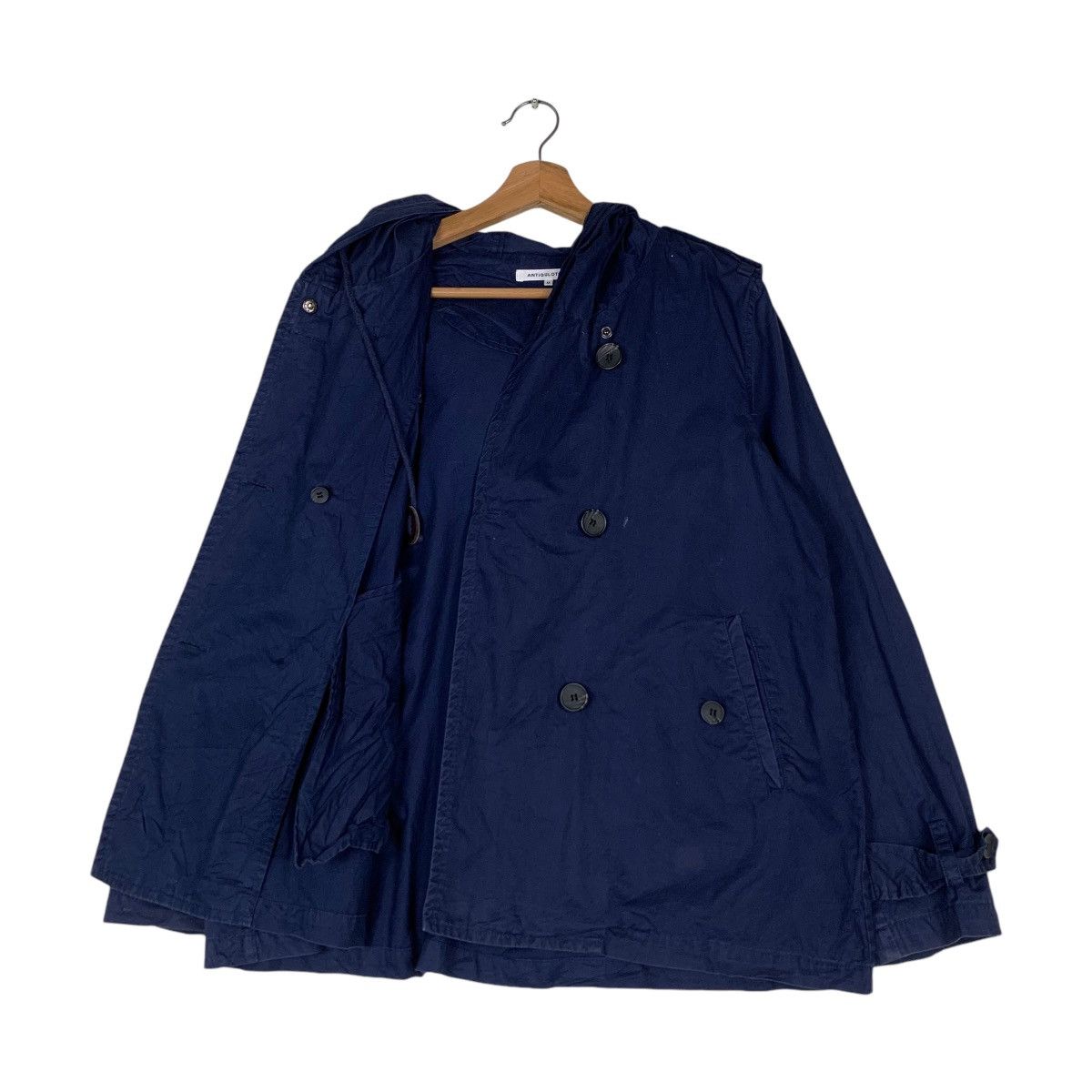 Japanese Brand ANTIQULOTHES Double Breasted Hooded Crop Coat #1324-C60 Size M / US 6-8 / IT 42-44 - 10 Thumbnail