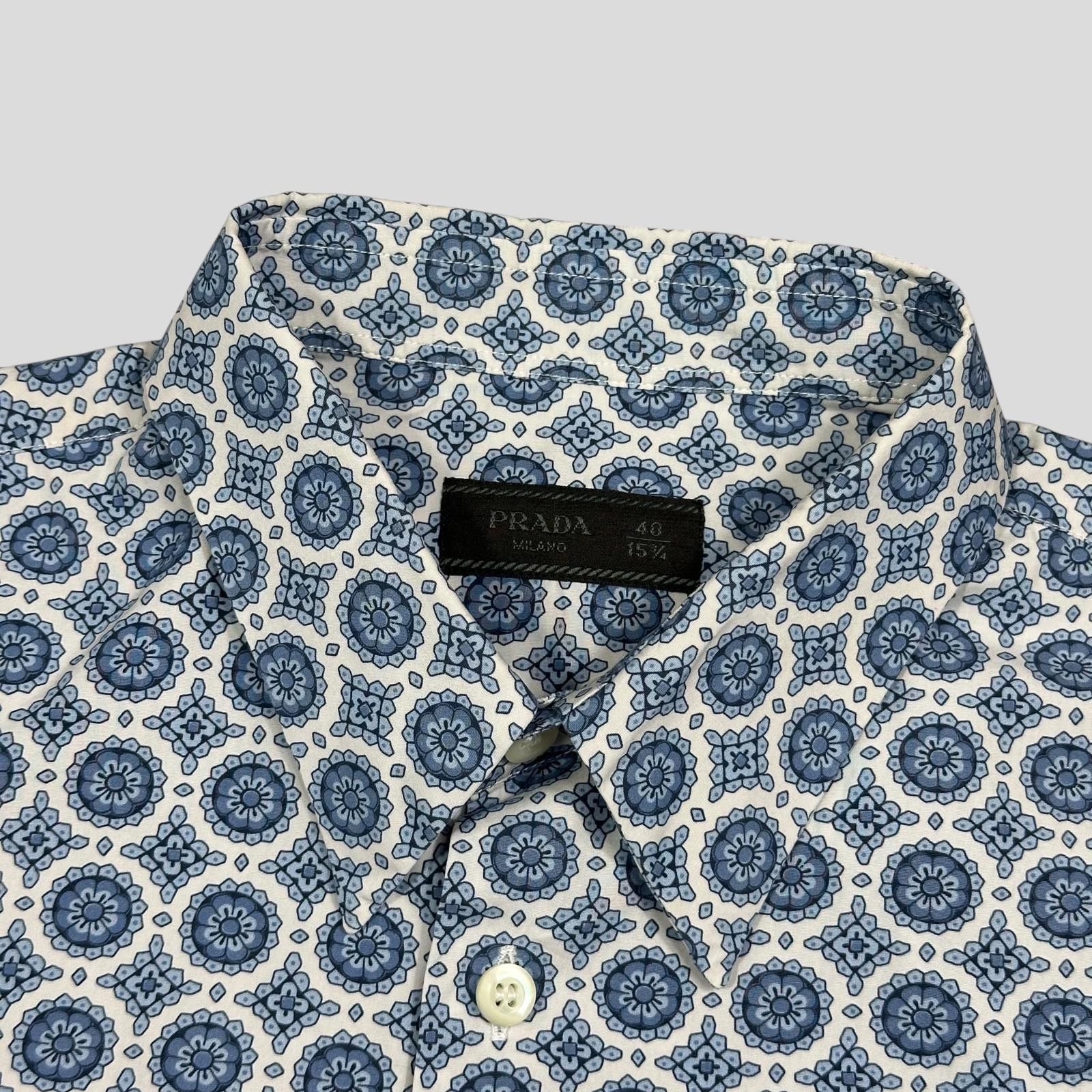 Prada Prada 2020 Persian Geometric Print Boxy Cotton Logo Shirt ML Size US M / EU 48-50 / 2 - 5 Thumbnail