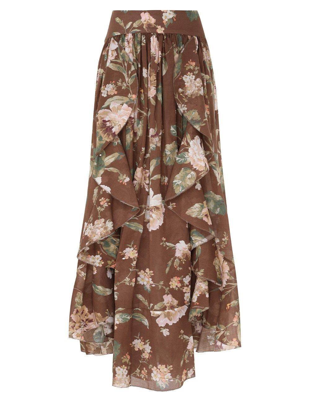 Zimmermann oc11z1025 Acacia Ruffle Maxi Skirt in Multicolor Size 26" / US 2 / IT 38 - 1 Thumbnail