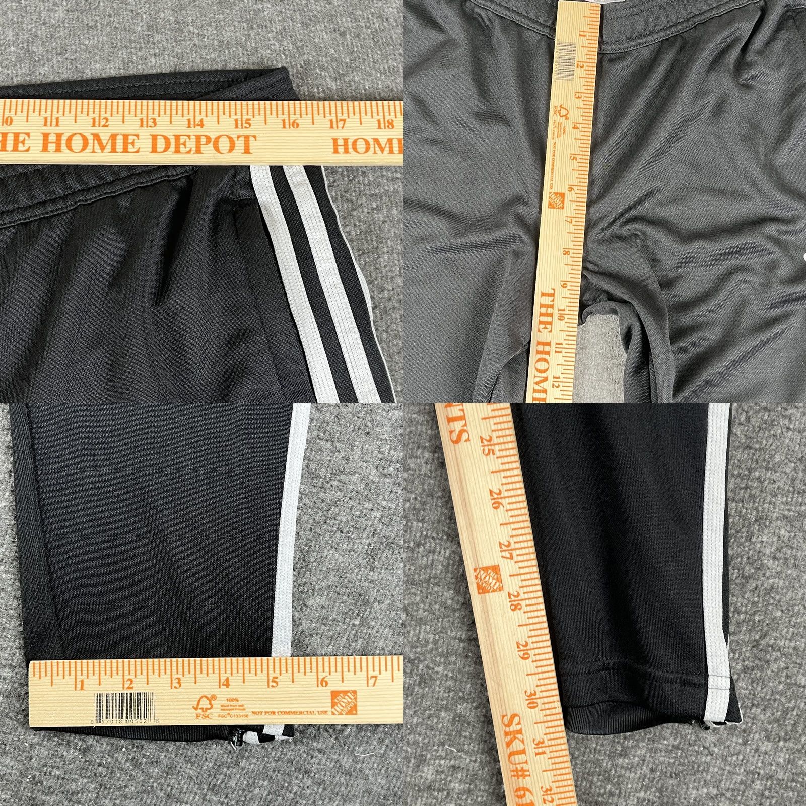 Adidas Adidas Pants Mens Large Black Climacool 3-Stripes Track Joggers Zip Ankle D95957 Size US 33 - 9 Thumbnail