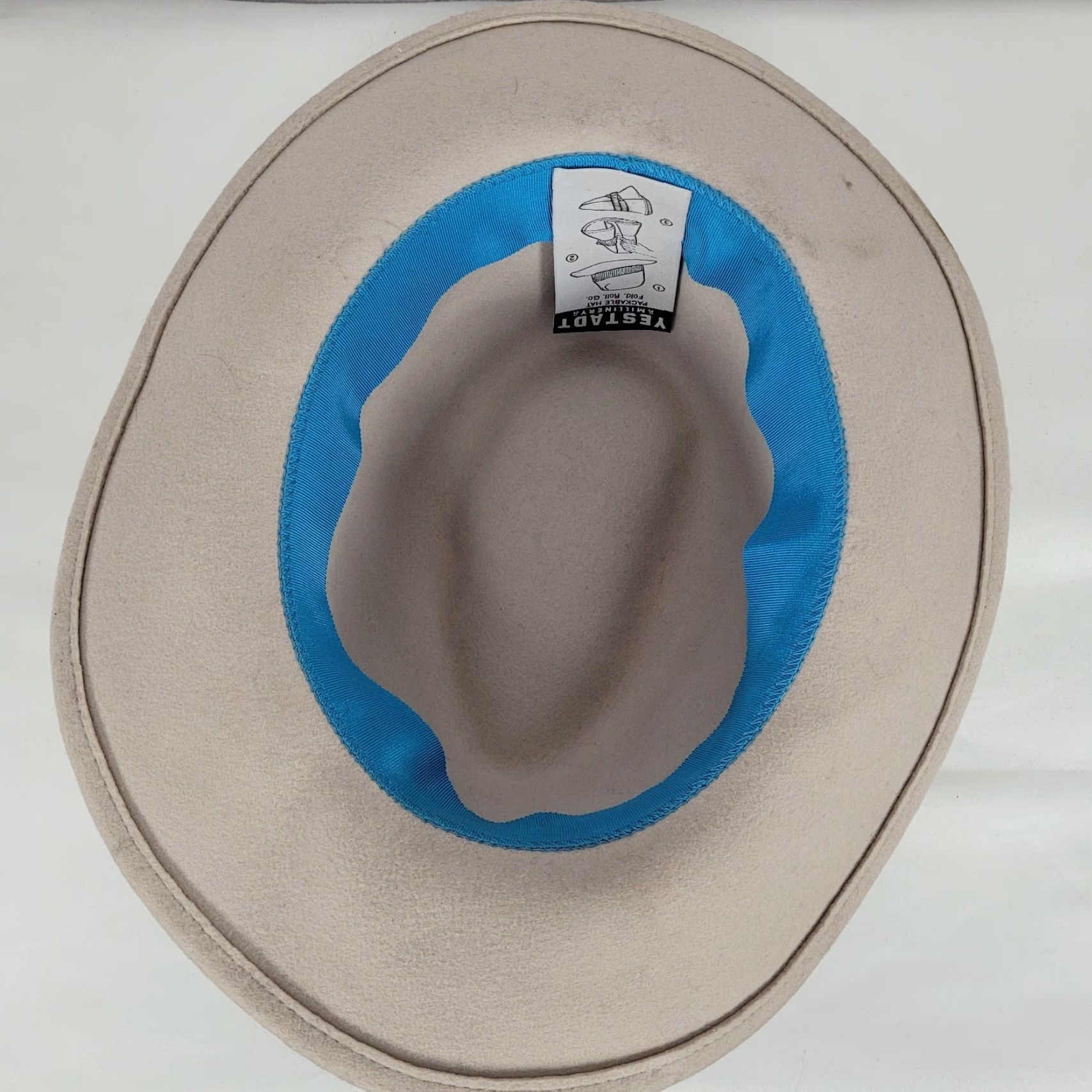 FELT Yestadt Millinery Fedora Hat Women One Size Beige Felt Wide Brim Packable Lightweight, Classic Size ONE SIZE - 4 Thumbnail