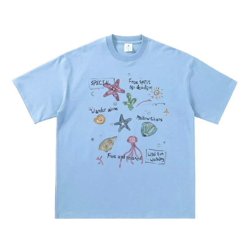 Japanese Brand Men's Starfish, Octopus, and Seashell Print T-Shirt Size US M / EU 48-50 / 2 - 2 Thumbnail