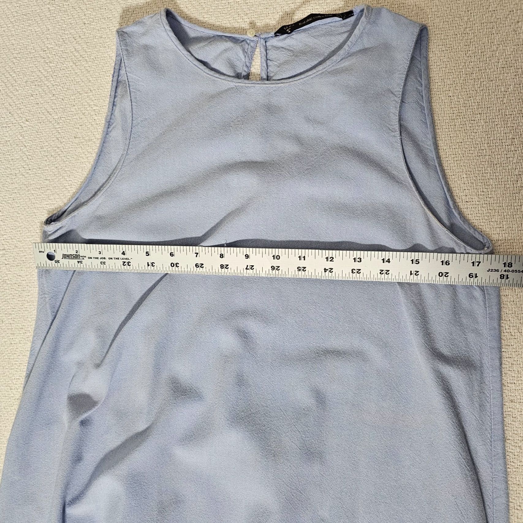 Zara Zara Blouse Shirt Women Small Blue Denim Sleeveless Round Neck Beach Casual Size S / US 4 / IT 40 - 6 Thumbnail