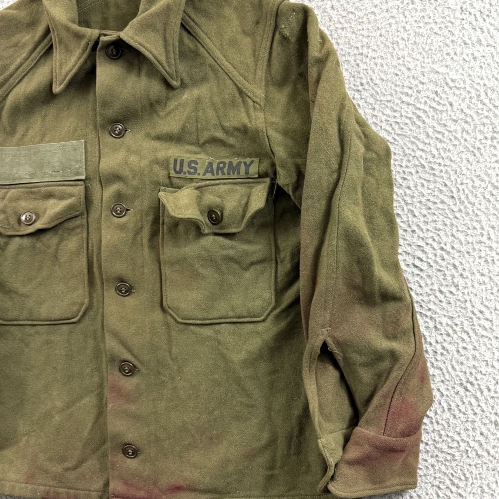 Vintage VINTAGE US Army Wool Field Shirt Mens M Green M-1951 OG 108 Military 70s USA Shirt Mens M Green 50s 70s Military US Army Wool Field Shirt Size US M / EU 48-50 / 2 - 5 Thumbnail