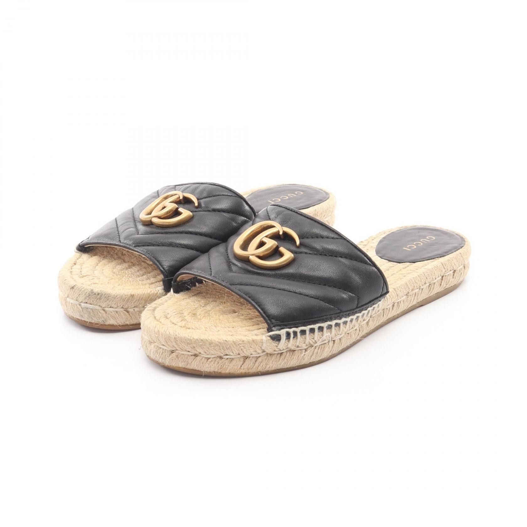 Gucci Gucci Gucci GG Marmont Leather Espadrille Sandals Leather Shoes DUTY FREE for USA Size ONE SIZE - 1 Thumbnail