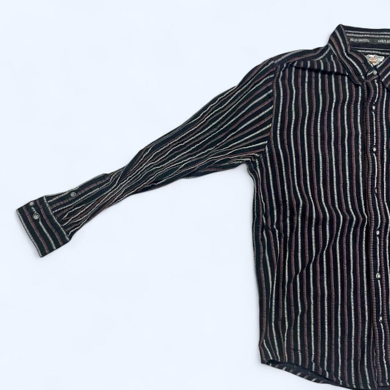 Harley Davidson × Vintage Vintage Y2K Harley Davidson Striped Button Shirt Size US L / EU 52-54 / 3 - 4 Thumbnail