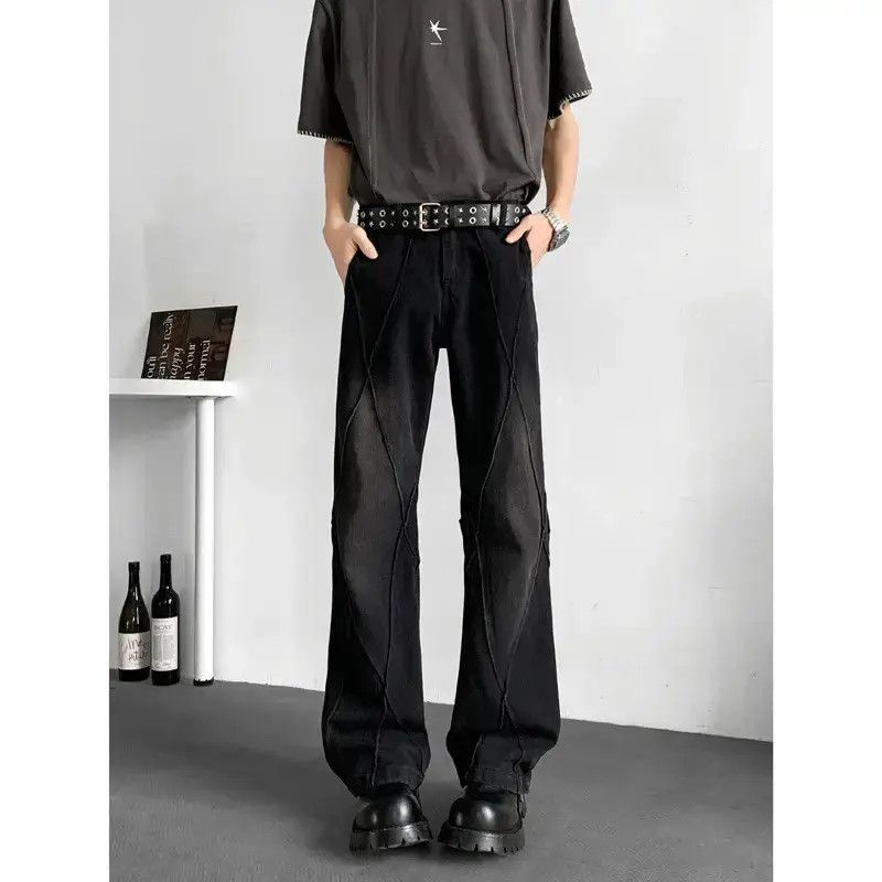 Japanese Brand Retro loose tie dye patchwork micro flared jeans Size US 32 / EU 48 - 3 Thumbnail