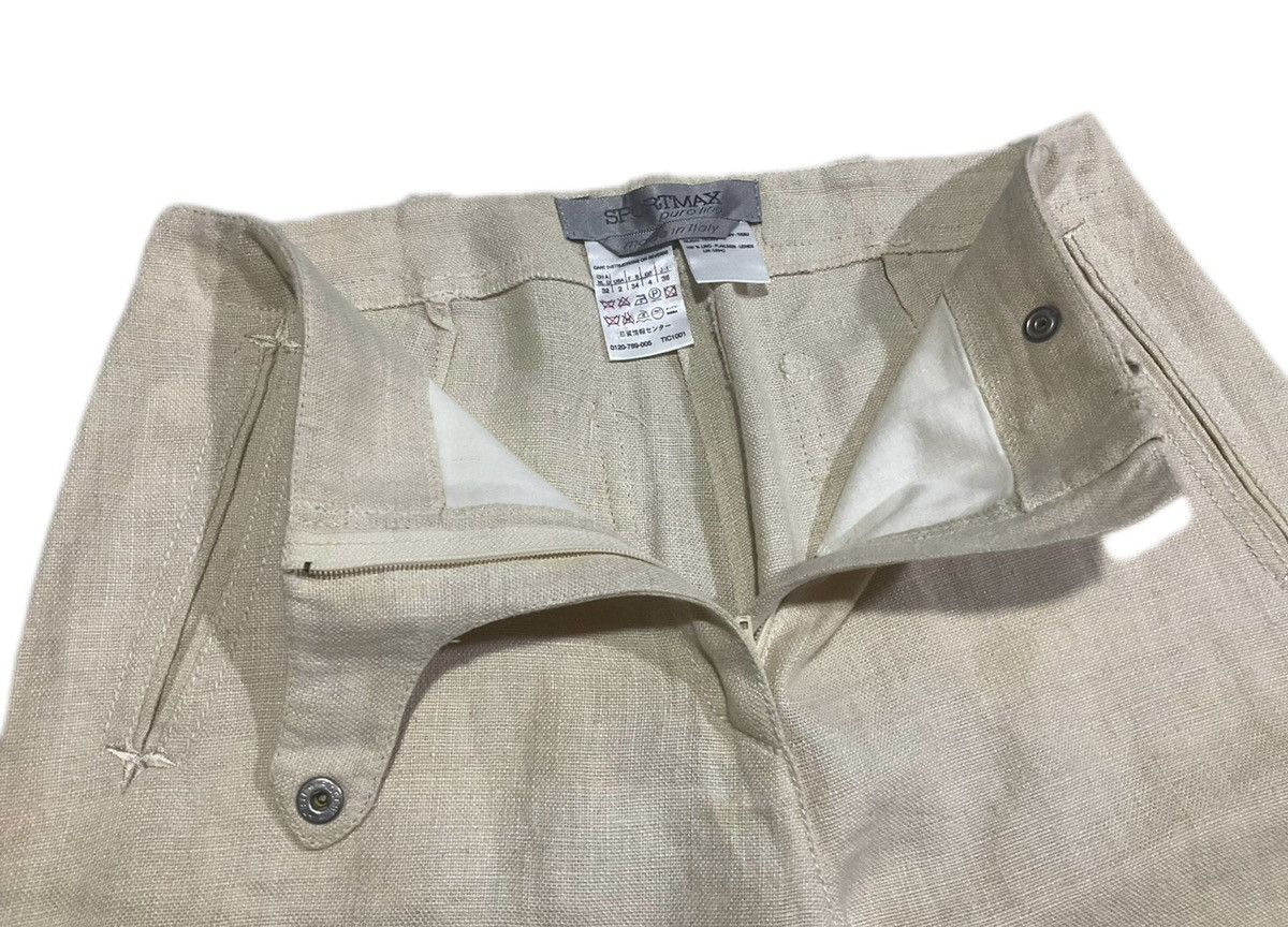 Designer × If Six Was Nine 🔥Archived Vintage Sport Max Mara Flared Linen Pants Size US 27 - 9 Thumbnail