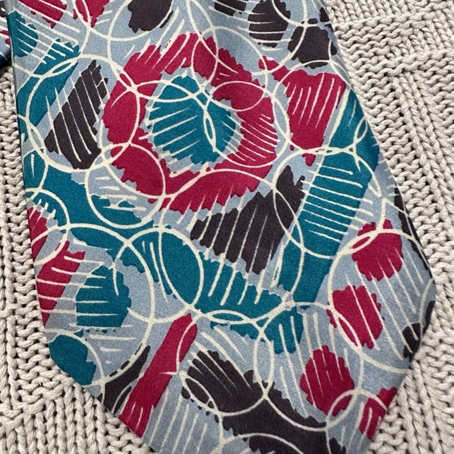 Vintage Vintage 70s turquoise and red abstract printed tie Size ONE SIZE - 2 Thumbnail