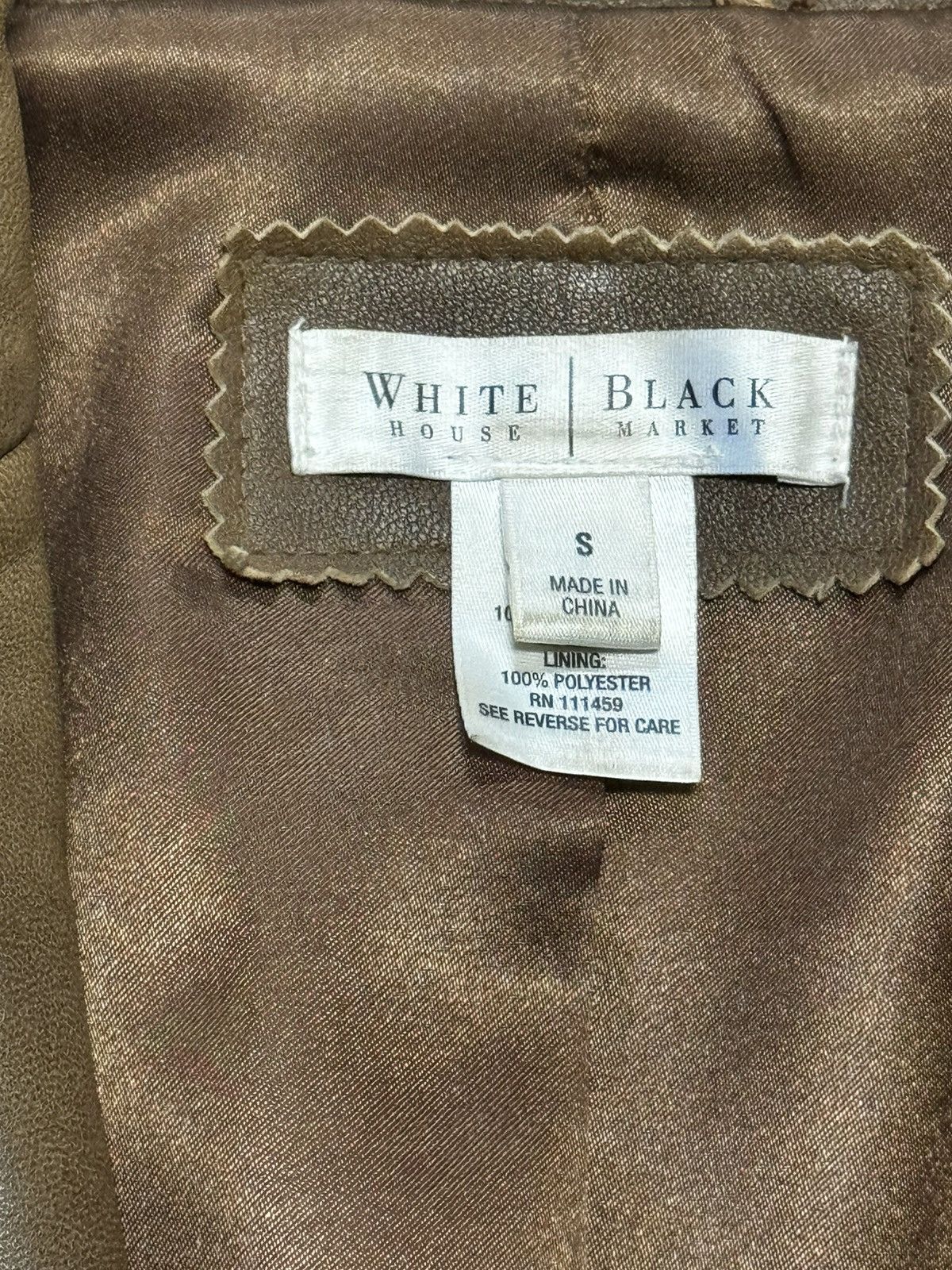 White House Black Market Women's Leather White House Black Market Distressed Jacket Size S / US 4 / IT 40 - 6 Thumbnail