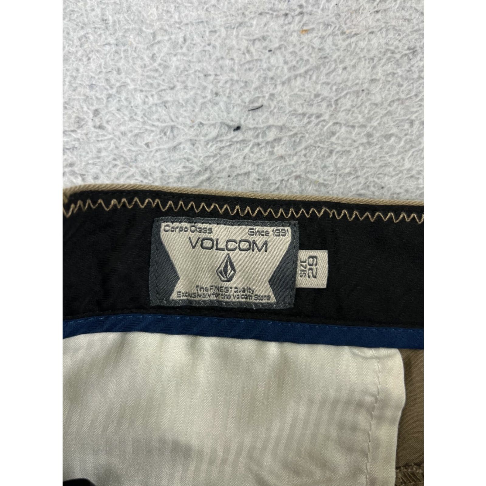 Volcom Volcom Mens Shorts 29 Beige Chino Canvas Beach Casual Cotton Blend Size US 29 - 3 Thumbnail