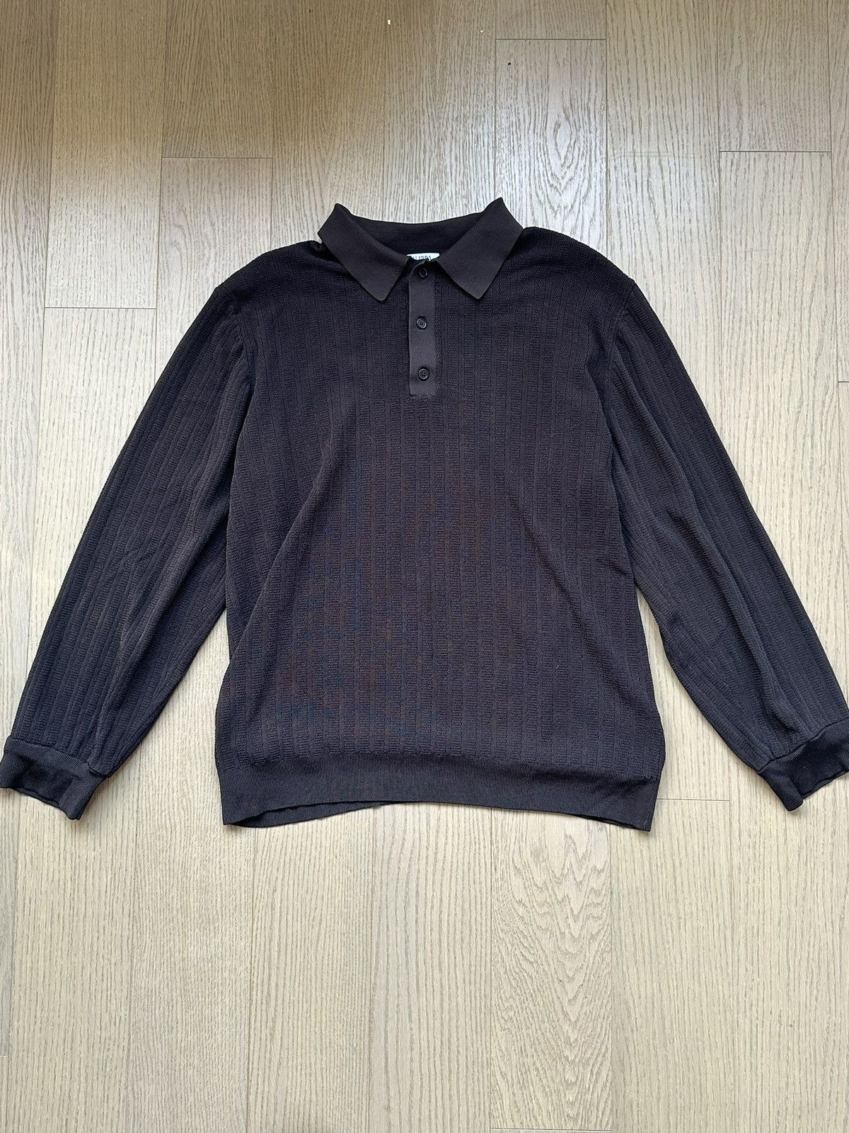 Filippa K Brown Shiny Sweater Polo Size US L / EU 52-54 / 3 - 1 Thumbnail