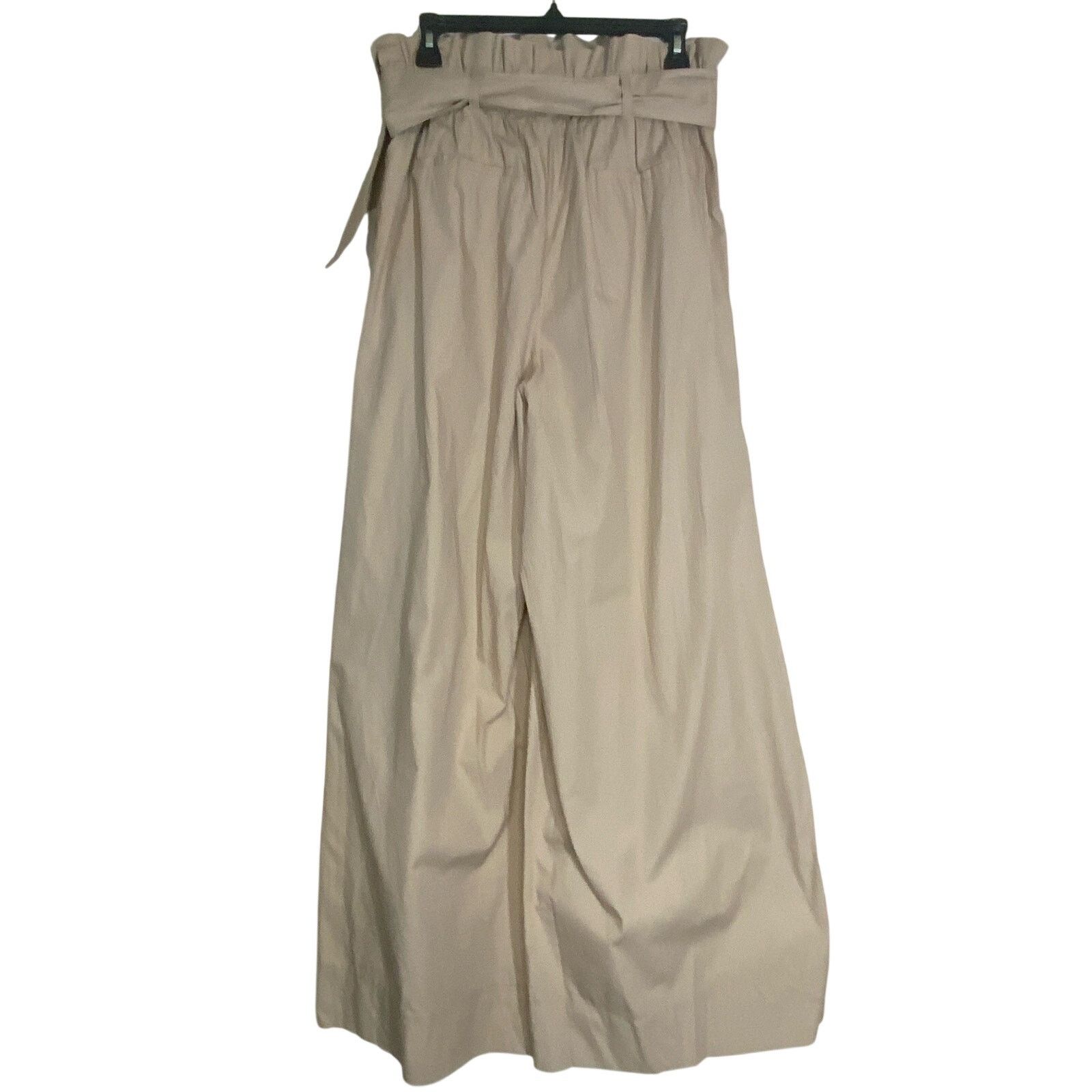 Forever 21 Forever 21 Paperbag Cream Belted Flax Linen Rayon Wide Leg L Size 34" / US 12 / IT 48 - 2 Thumbnail