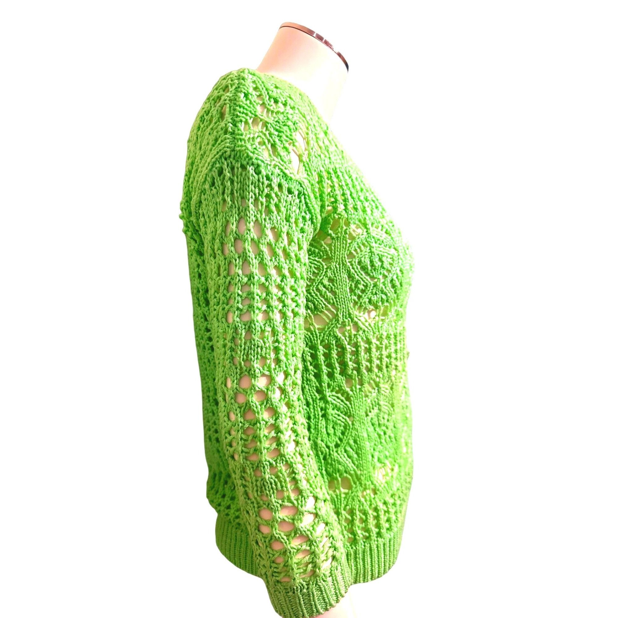 Aeropostale Aeropostale Lime Green Long Sleeve All Acrylic Knitted Sweat Size S / US 4 / IT 40 - 3 Thumbnail