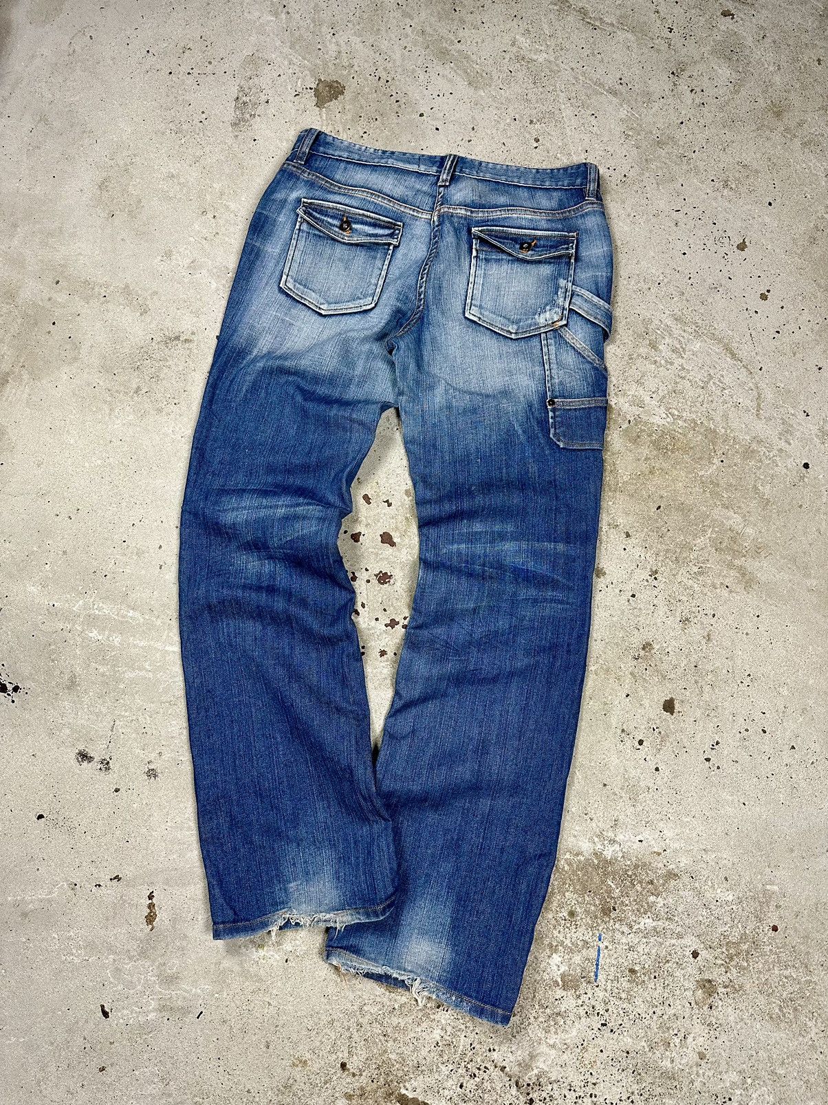 If Six Was Nine × Japanese Brand × Vintage Vintage Y2K Flare Cargo Carpenter Denim Pants Jeans Bootcut Size US 32 / EU 48 - 1 Thumbnail