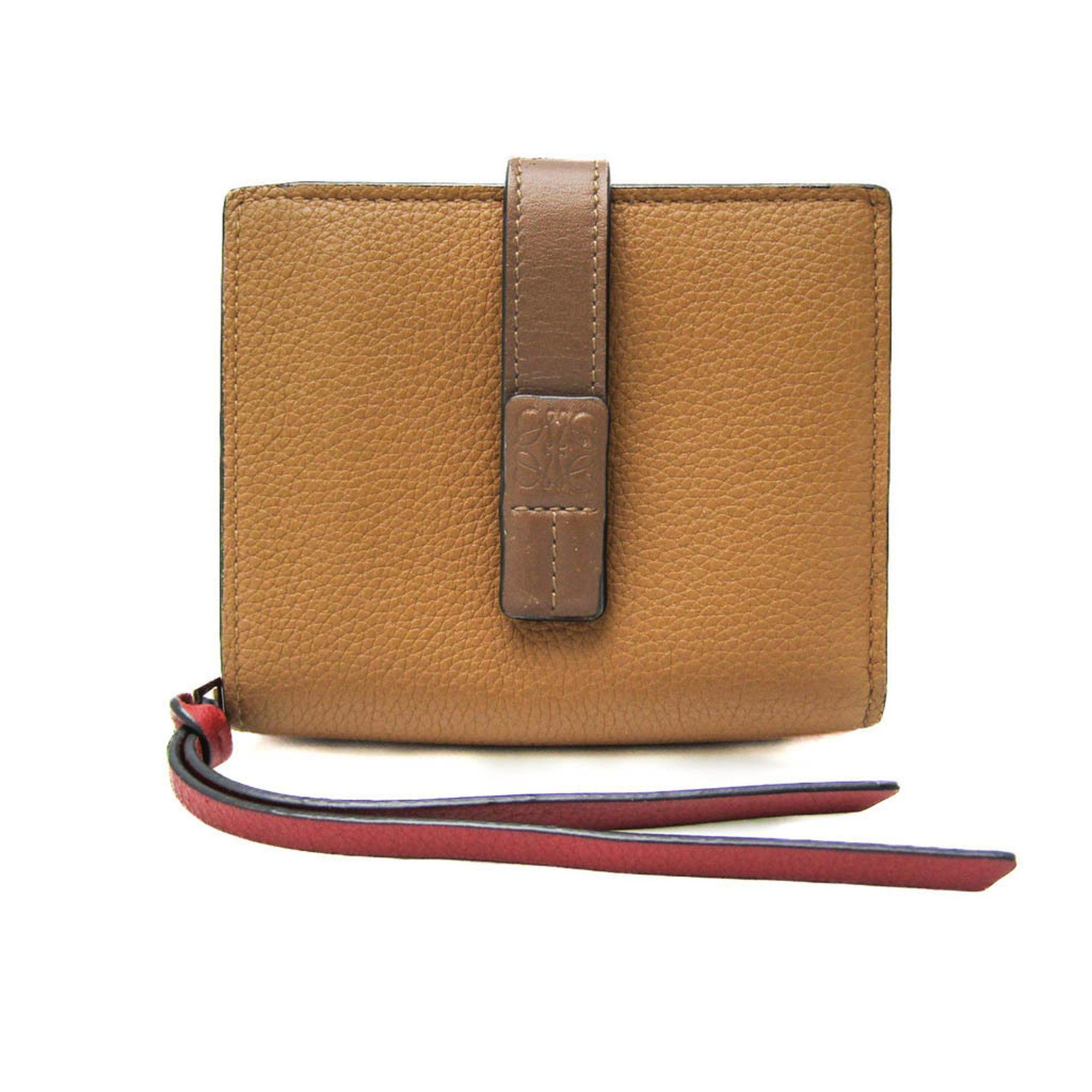 image of Loewe Compact Zip Wallet Wallet in Brown, Women's