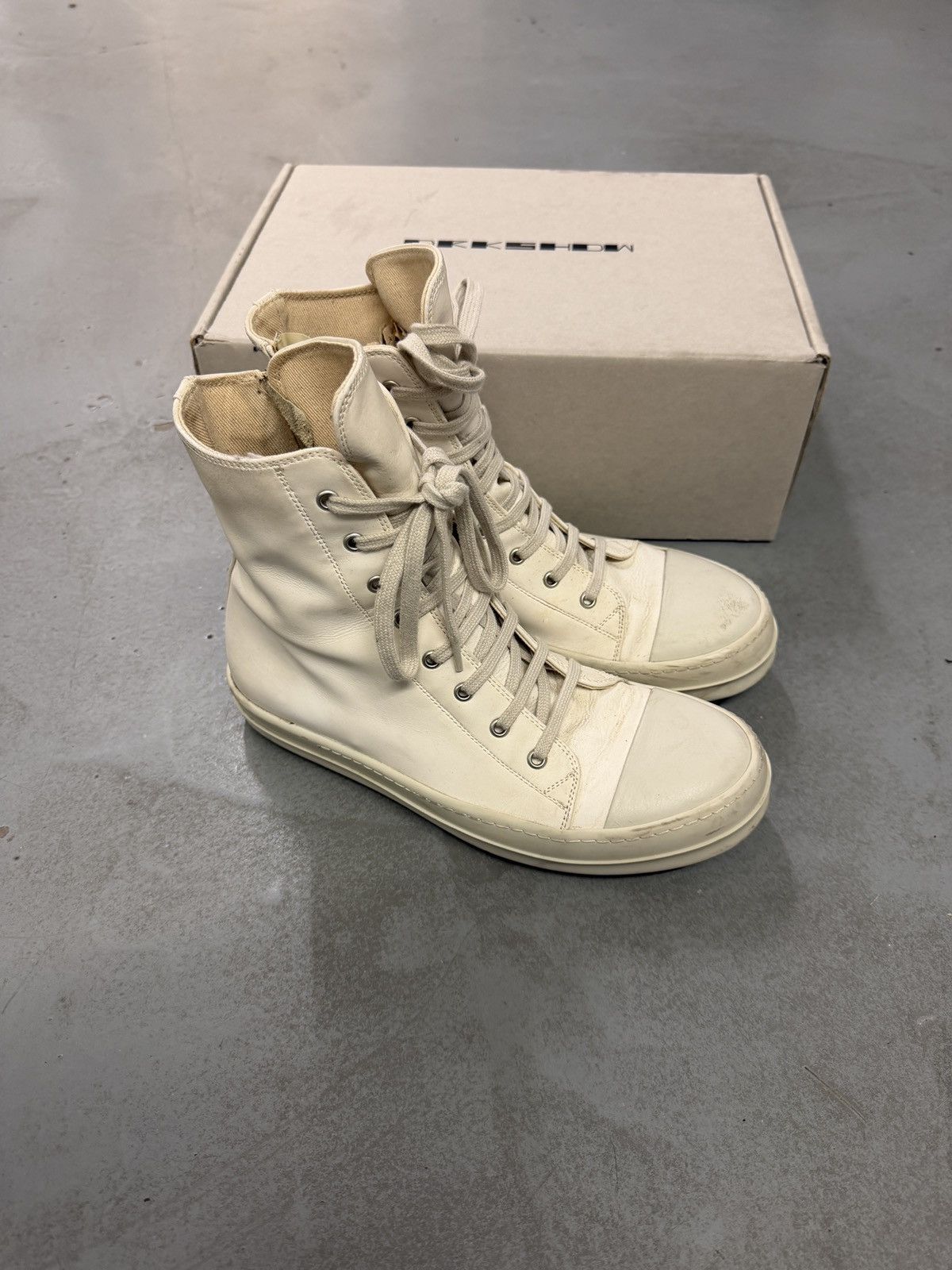 Rick Owens Drkshdw High Top Ramones Vegan Leather Sneakers